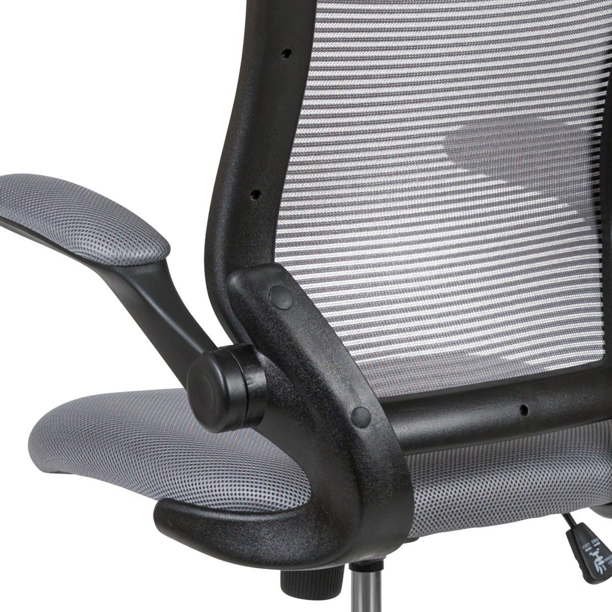 Mid-Back Mesh Ergonomic Drafting Chair with Adjustable Foot Ring and Flip-Up Arms