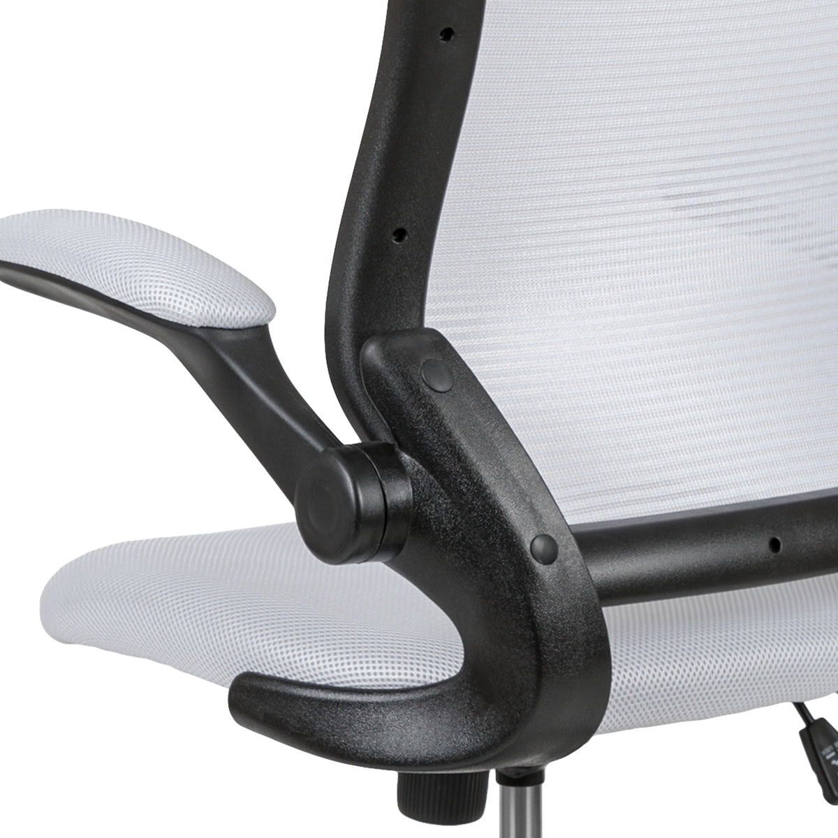 Mid-Back Mesh Ergonomic Drafting Chair with Adjustable Foot Ring and Flip-Up Arms
