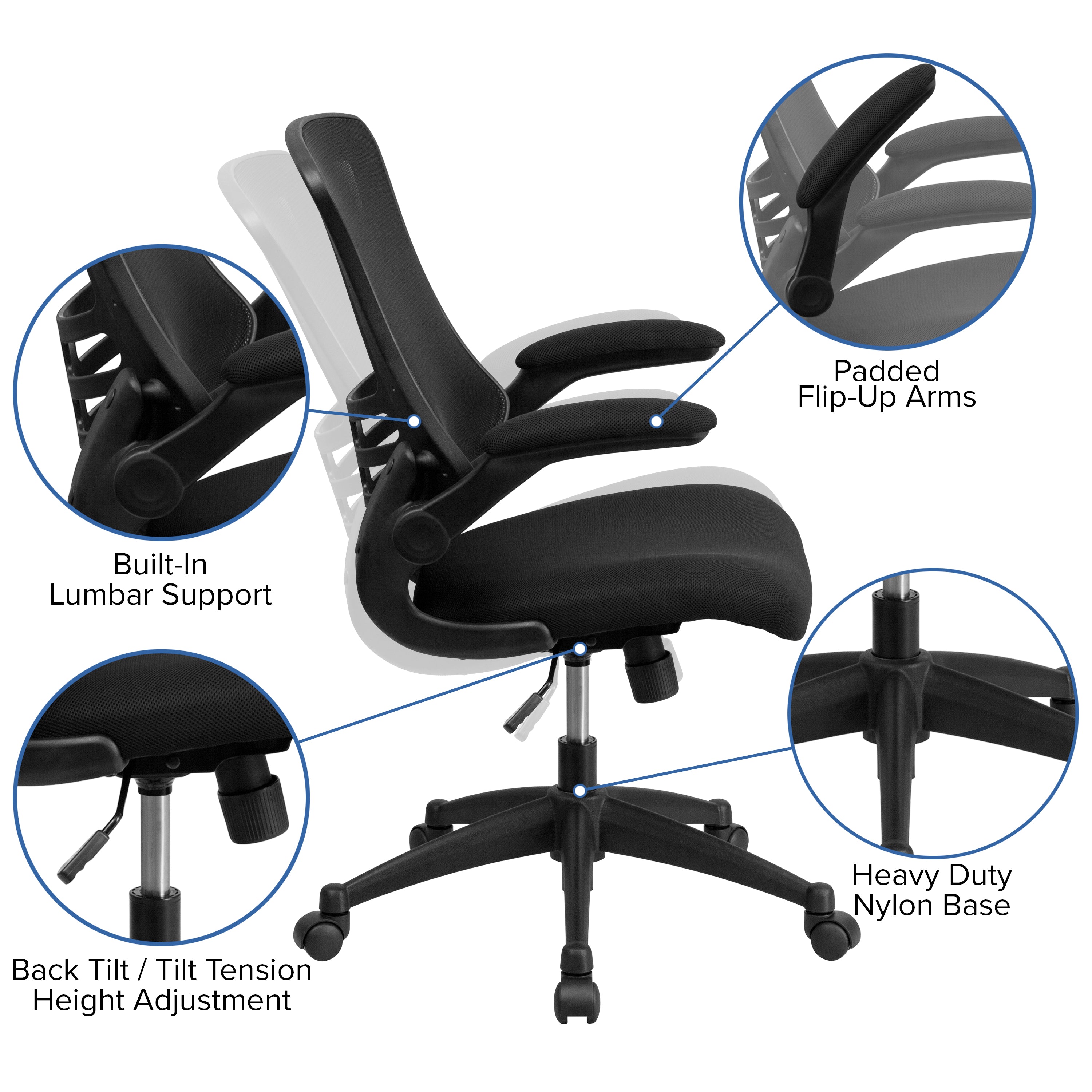Work From Home Kit - Computer Desk, Ergonomic Mesh Office Chair and Locking Mobile Filing Cabinet with Side Handles