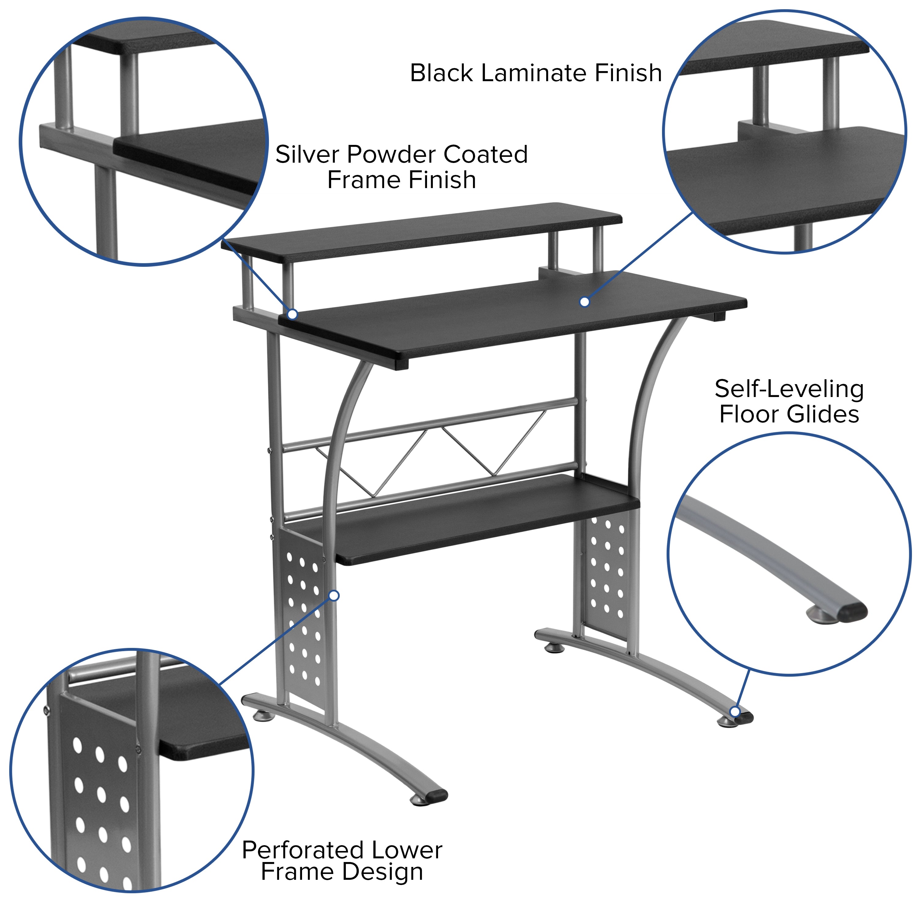 Work From Home Kit - Computer Desk, Ergonomic Mesh Office Chair and Locking Mobile Filing Cabinet with Side Handles