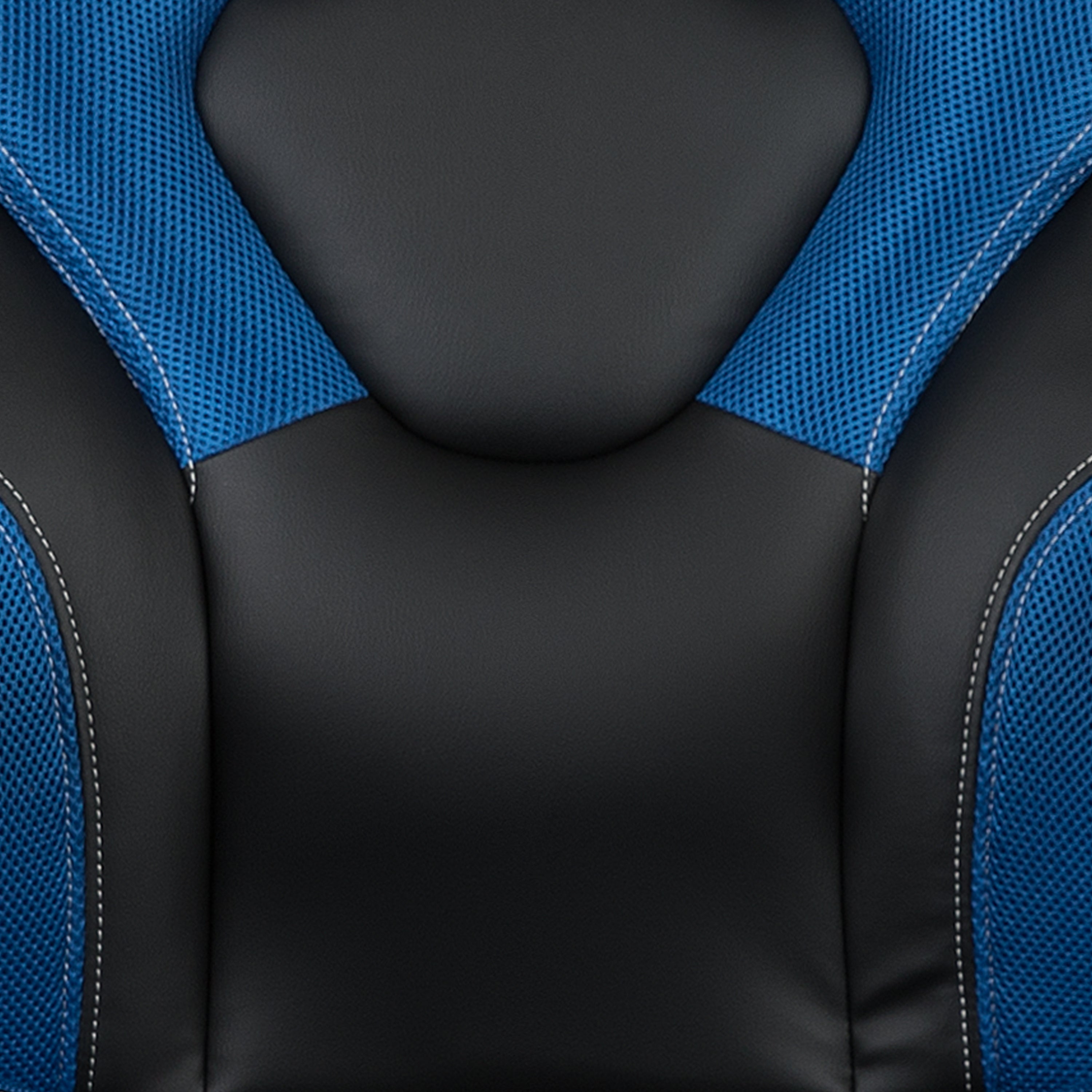 Gaming Desk and Racing Chair Set with Cup Holder, Headphone Hook and Removable Mouse Pad Top - 2 Wire Management Holes