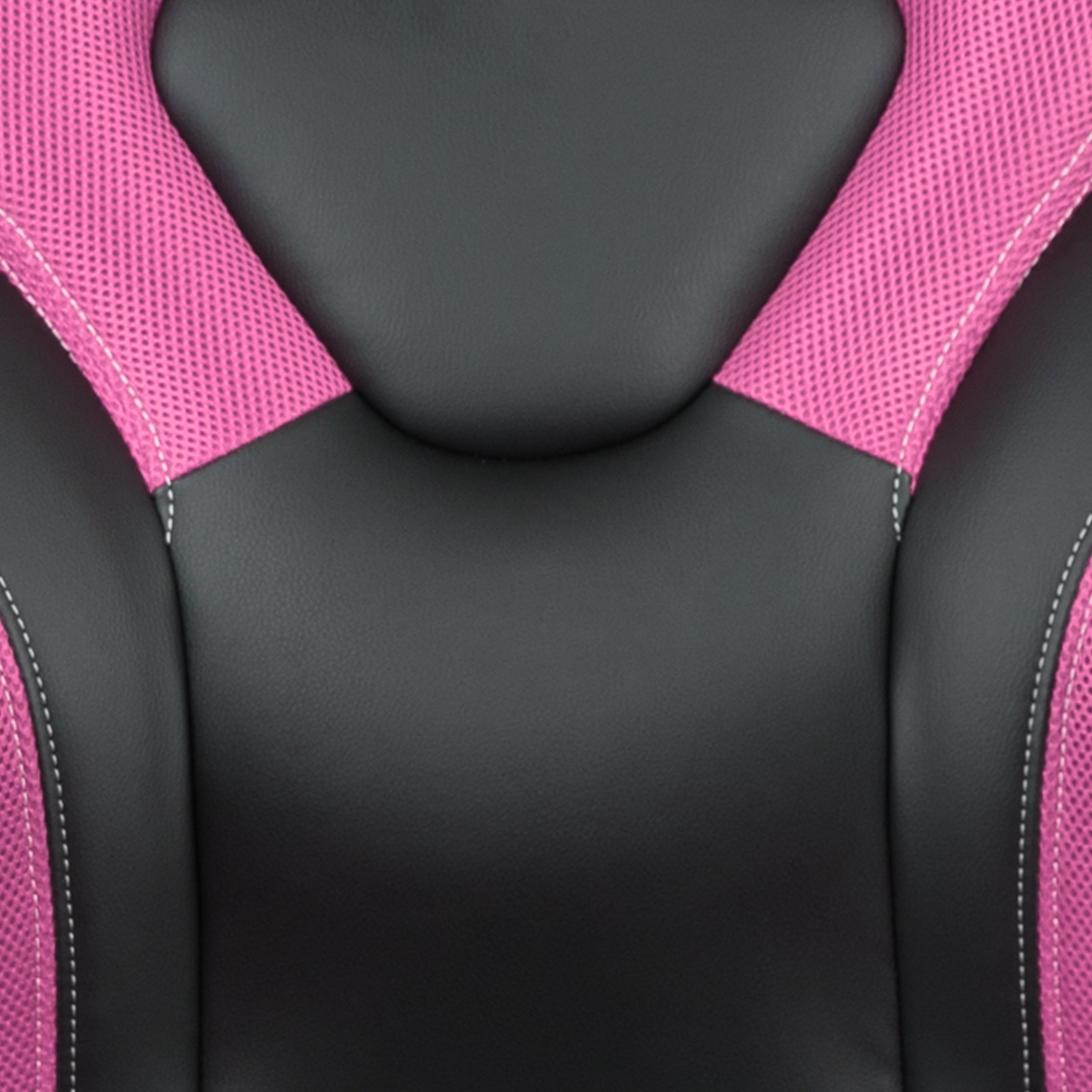 Gaming Desk and Racing Chair Set with Cup Holder, Headphone Hook and Removable Mouse Pad Top - 2 Wire Management Holes