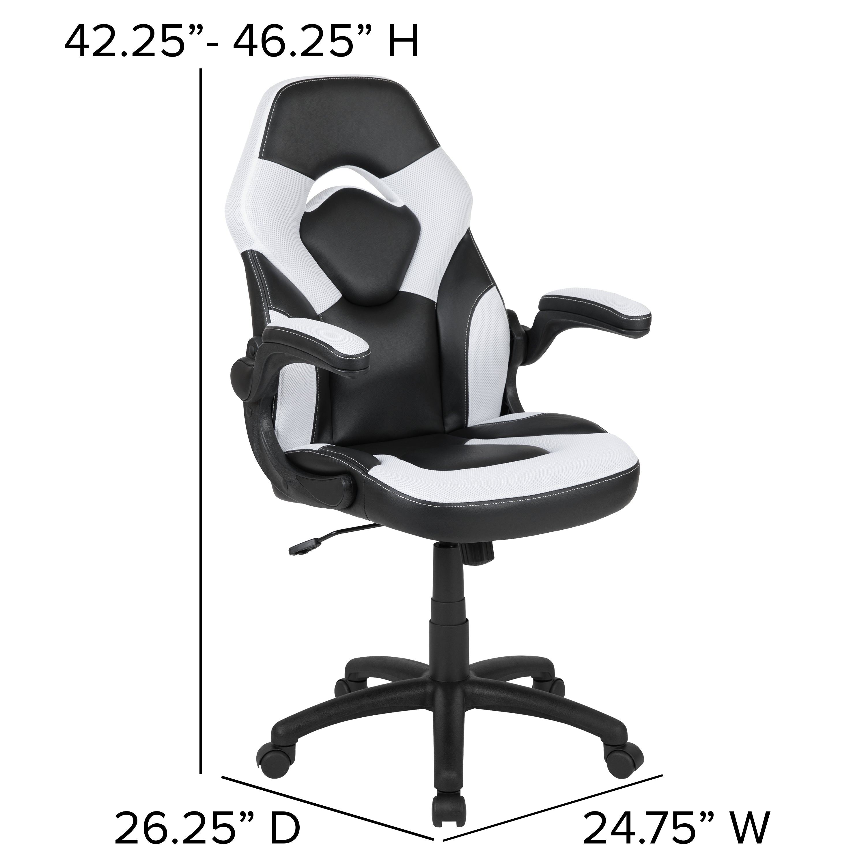 Gaming Desk and Racing Chair Set with Cup Holder, Headphone Hook and Removable Mouse Pad Top - 2 Wire Management Holes-Gaming Bundle - Desk, Chair-Flash Furniture-Wall2Wall Furnishings
