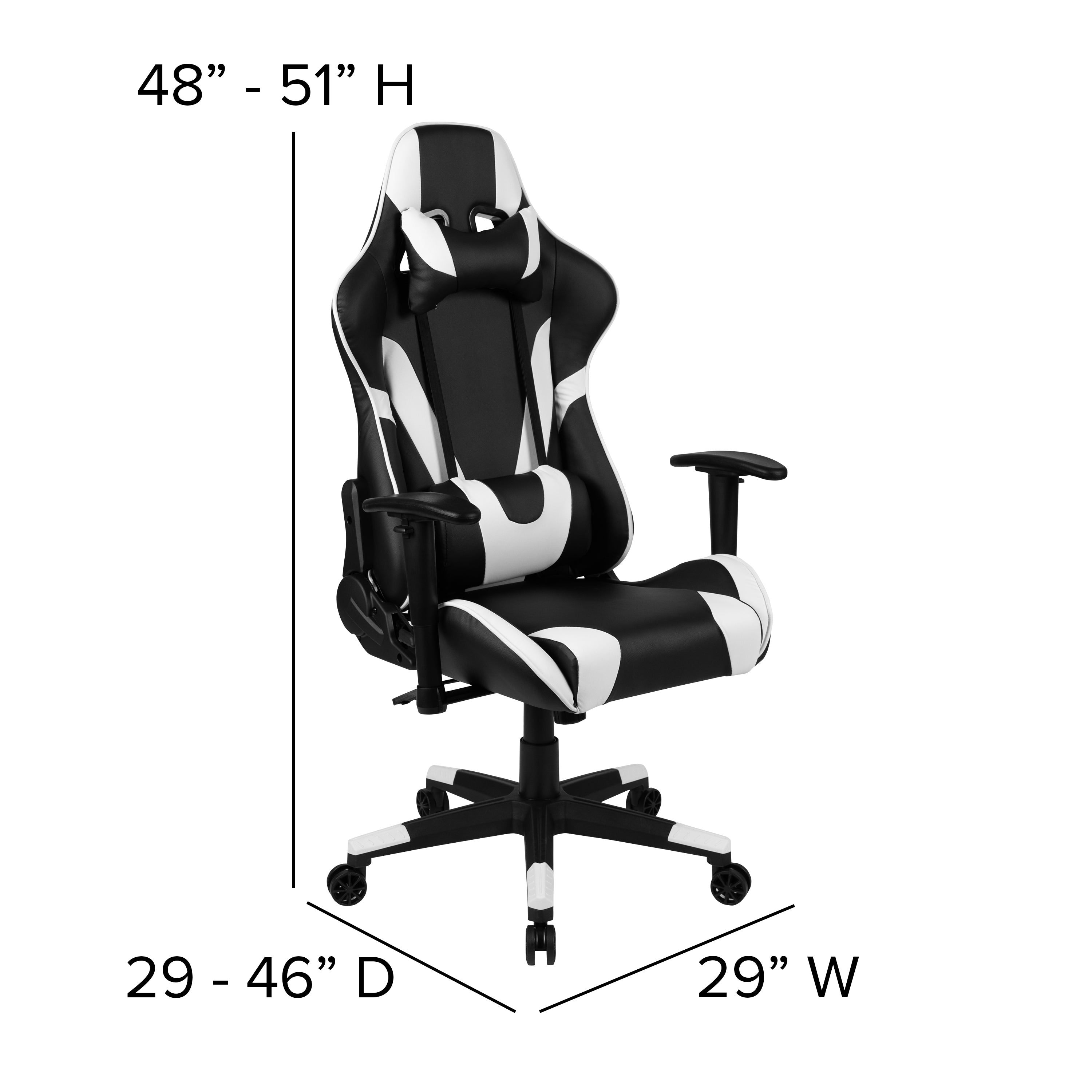 Gaming Desk and Reclining Gaming Chair Set with Cup Holder, Headphone Hook & 2 Wire Management Holes