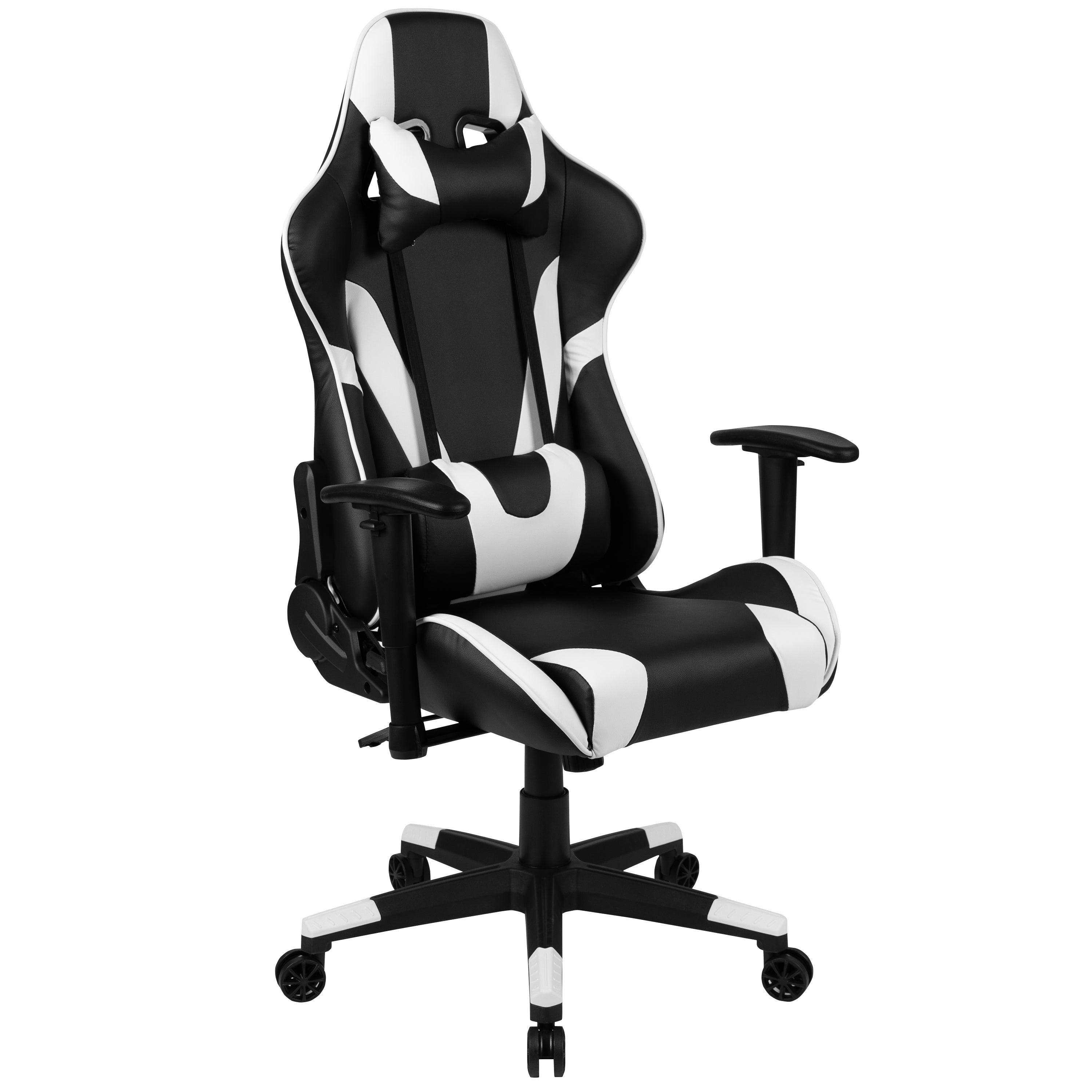 Gaming Desk and Reclining Gaming Chair Set with Cup Holder, Headphone Hook & 2 Wire Management Holes