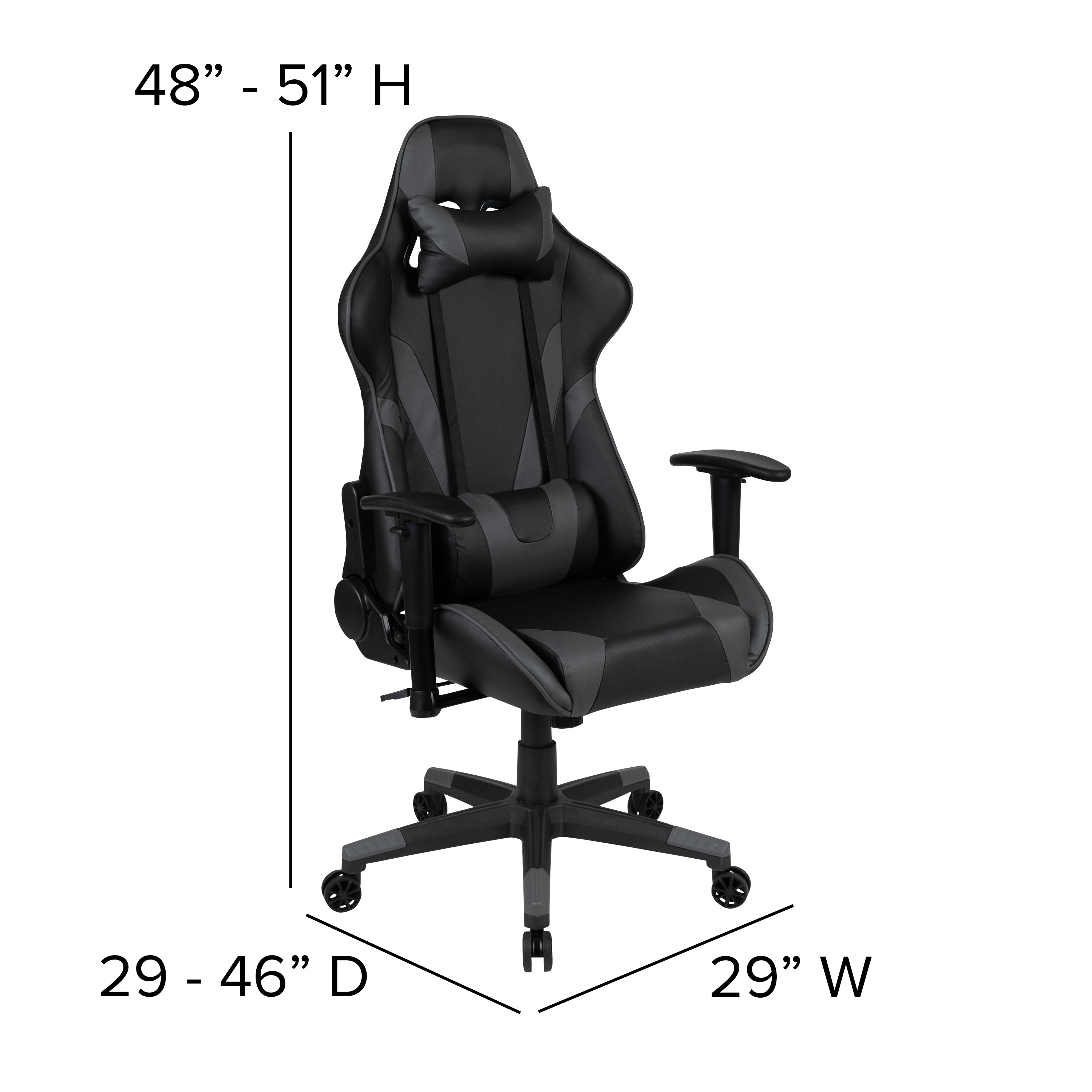 Gaming Desk and Reclining Gaming Chair Set with Cup Holder, Headphone Hook & 2 Wire Management Holes-Gaming Bundle - Desk, Chair-Flash Furniture-Wall2Wall Furnishings