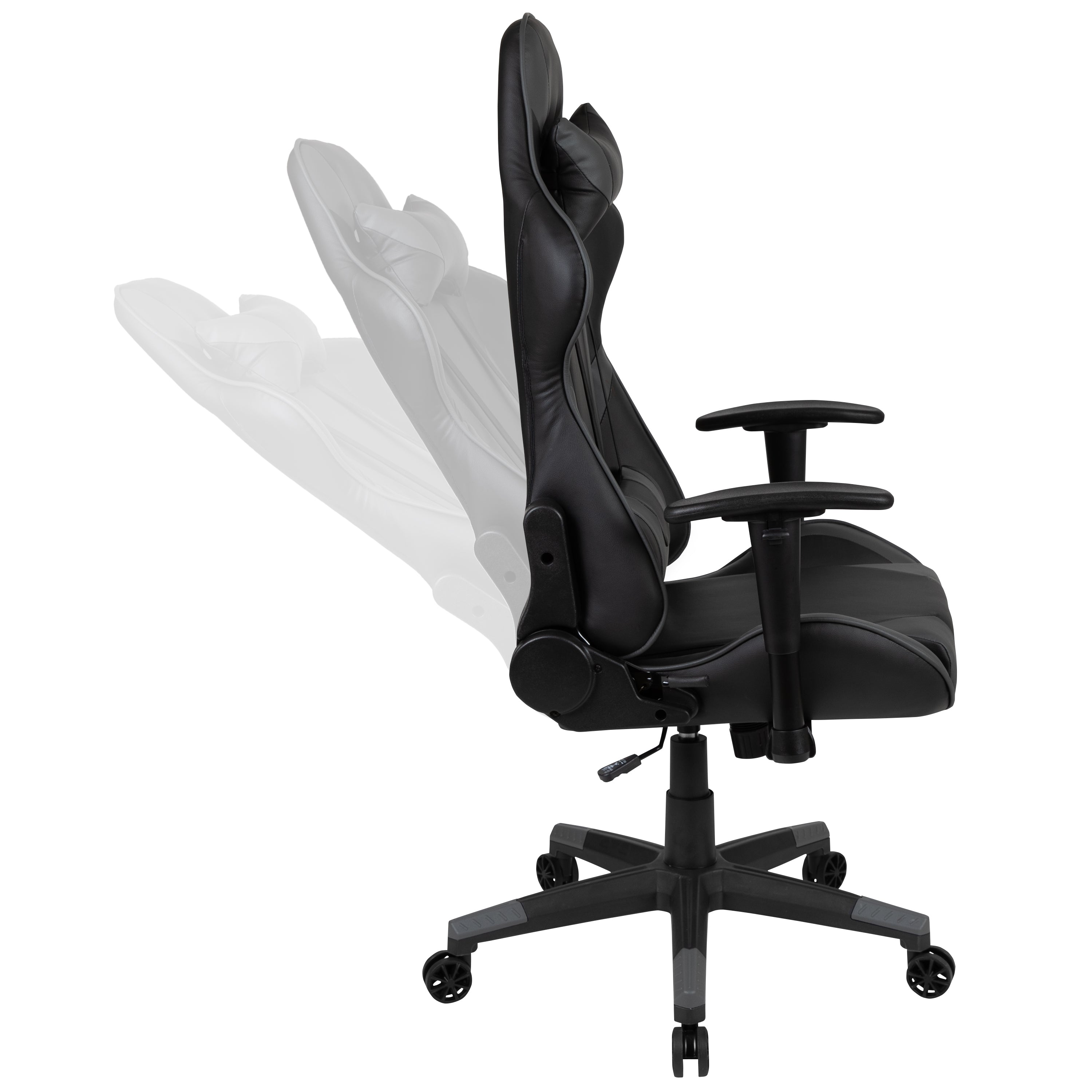 Gaming Desk and Reclining Gaming Chair Set with Cup Holder, Headphone Hook & 2 Wire Management Holes