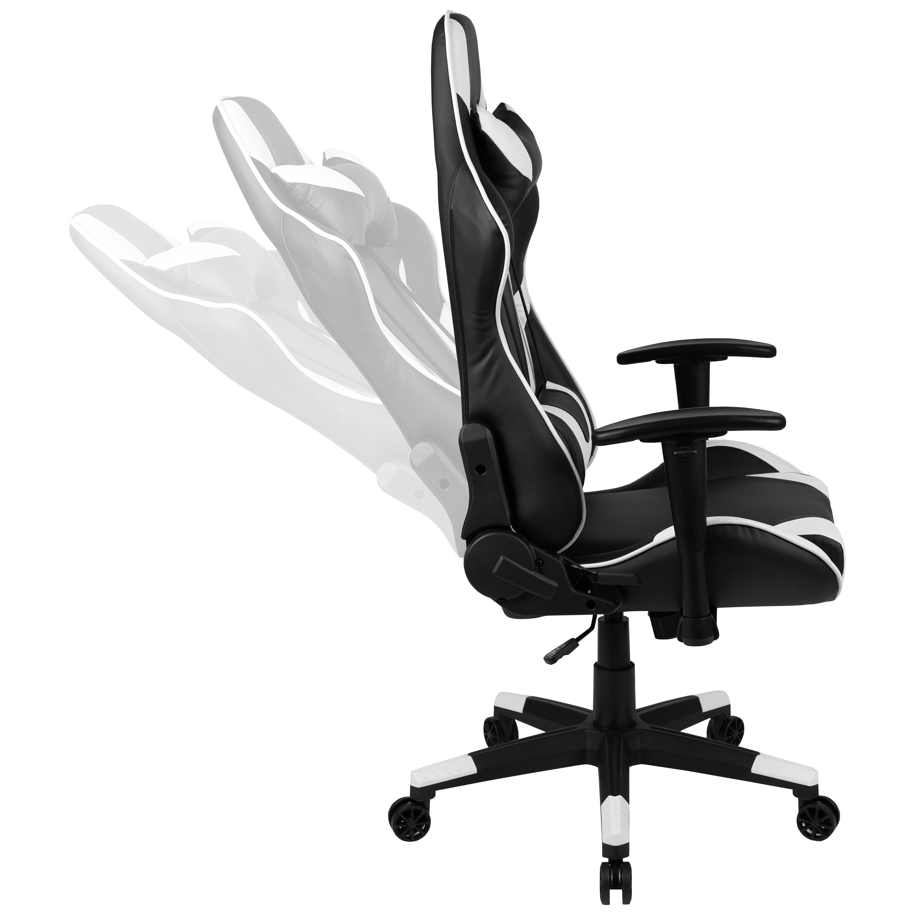Gaming Desk and Reclining Gaming Chair Set with Cup Holder, Headphone Hook & Removable Mouse Pad Top - Wire Management