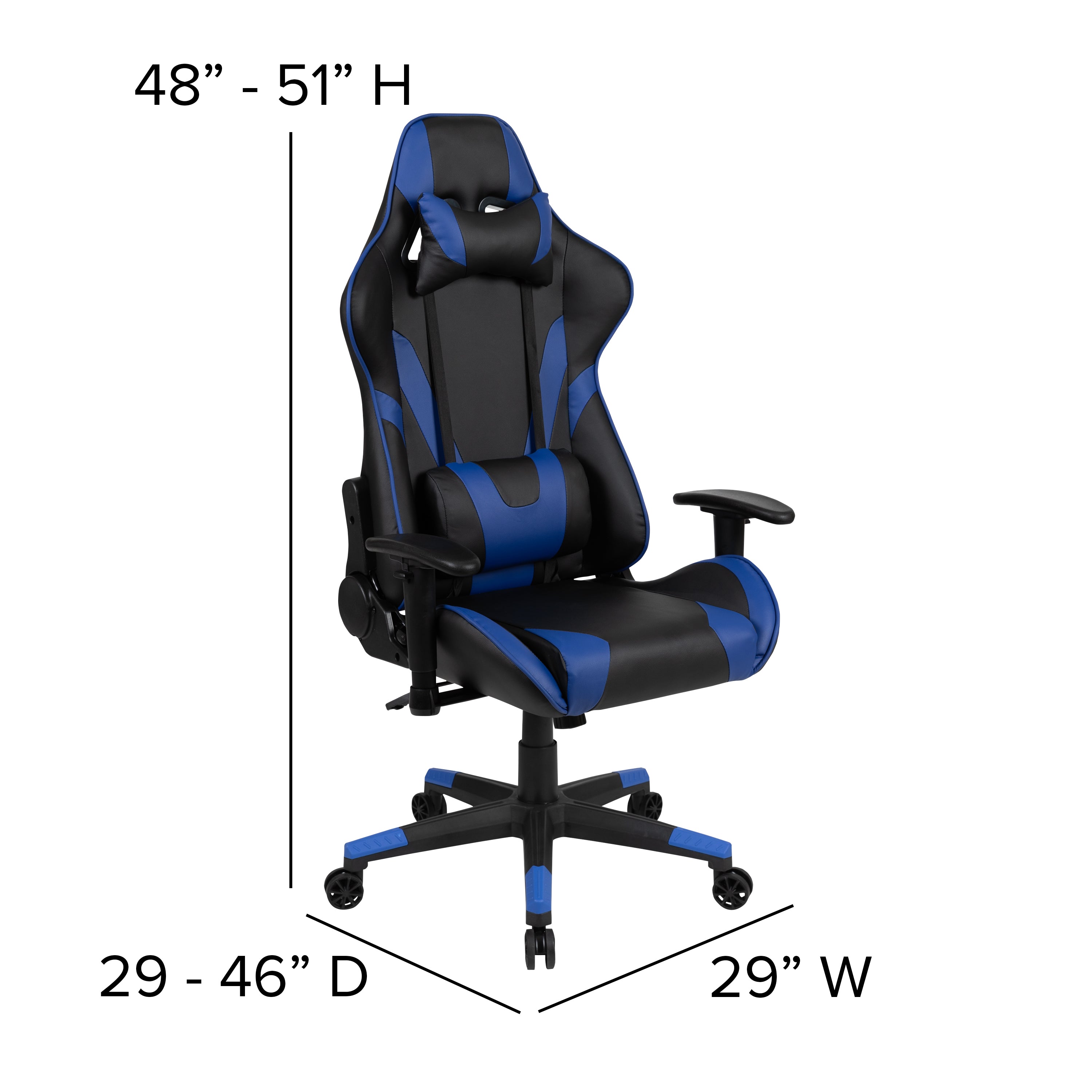 Gaming Desk and Reclining Gaming Chair Set with Cup Holder, Headphone Hook & Removable Mouse Pad Top - Wire Management