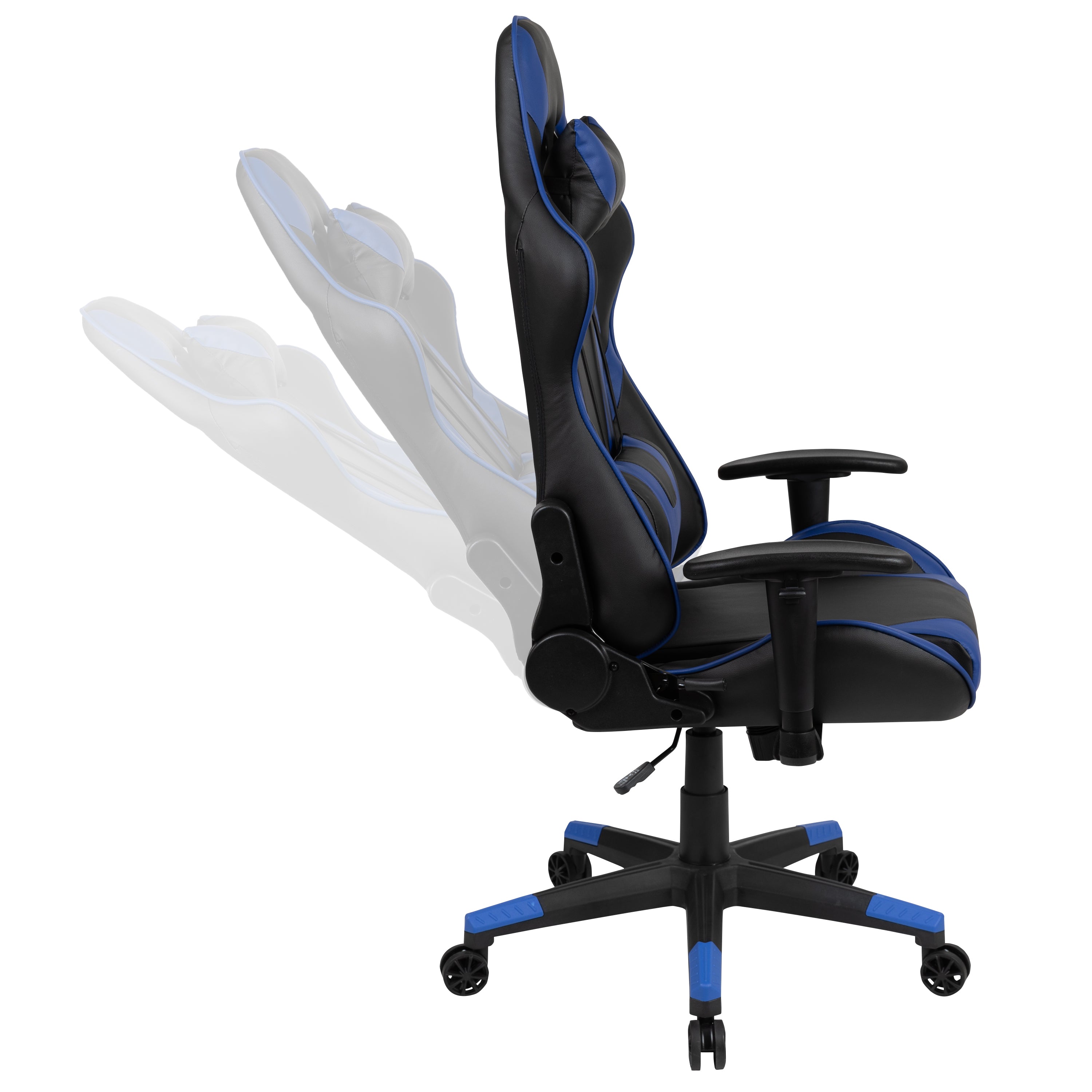 Gaming Desk and Reclining Gaming Chair Set with Cup Holder, Headphone Hook & Removable Mouse Pad Top - Wire Management