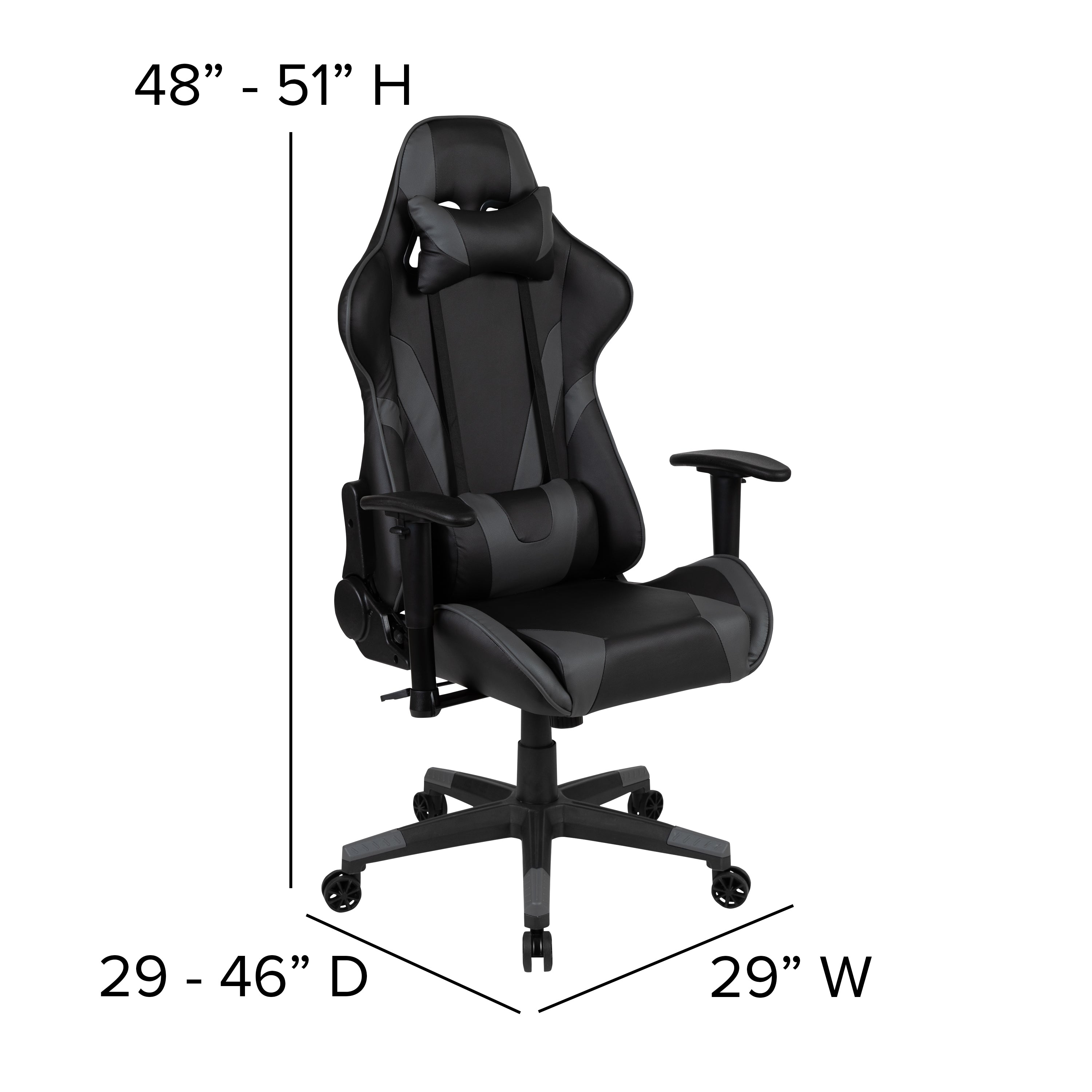 Gaming Desk and Reclining Gaming Chair Set with Cup Holder, Headphone Hook & Removable Mouse Pad Top - Wire Management