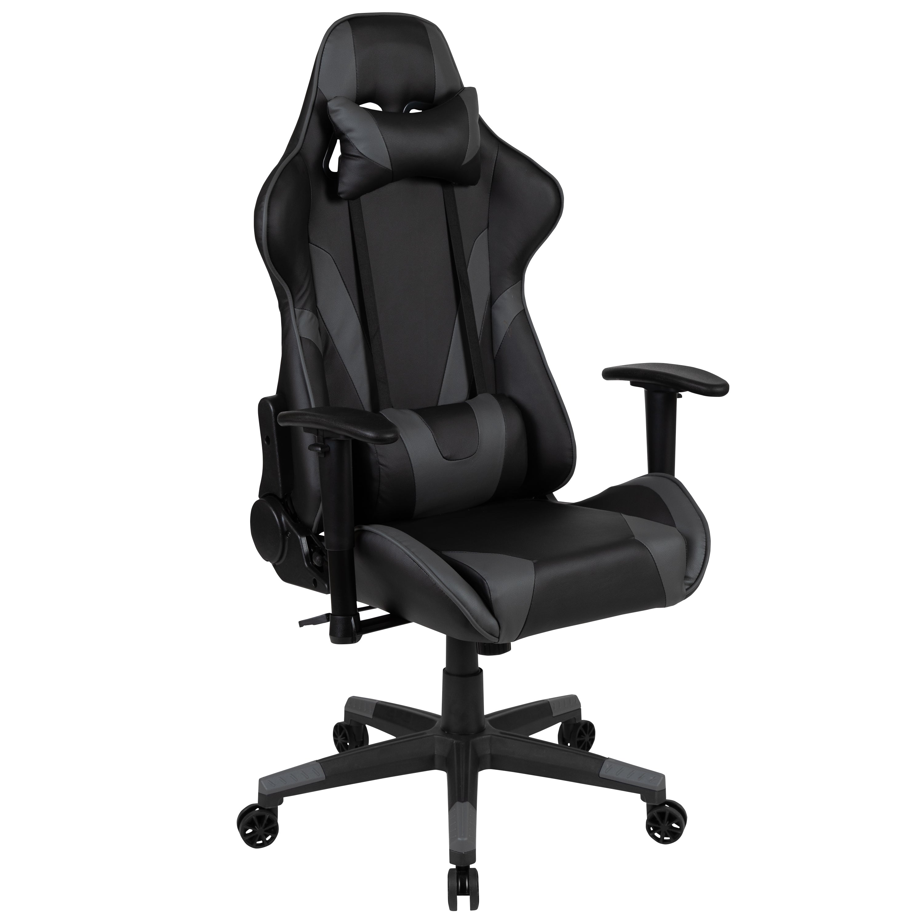 Gaming Desk and Reclining Gaming Chair Set with Cup Holder, Headphone Hook & Removable Mouse Pad Top - Wire Management