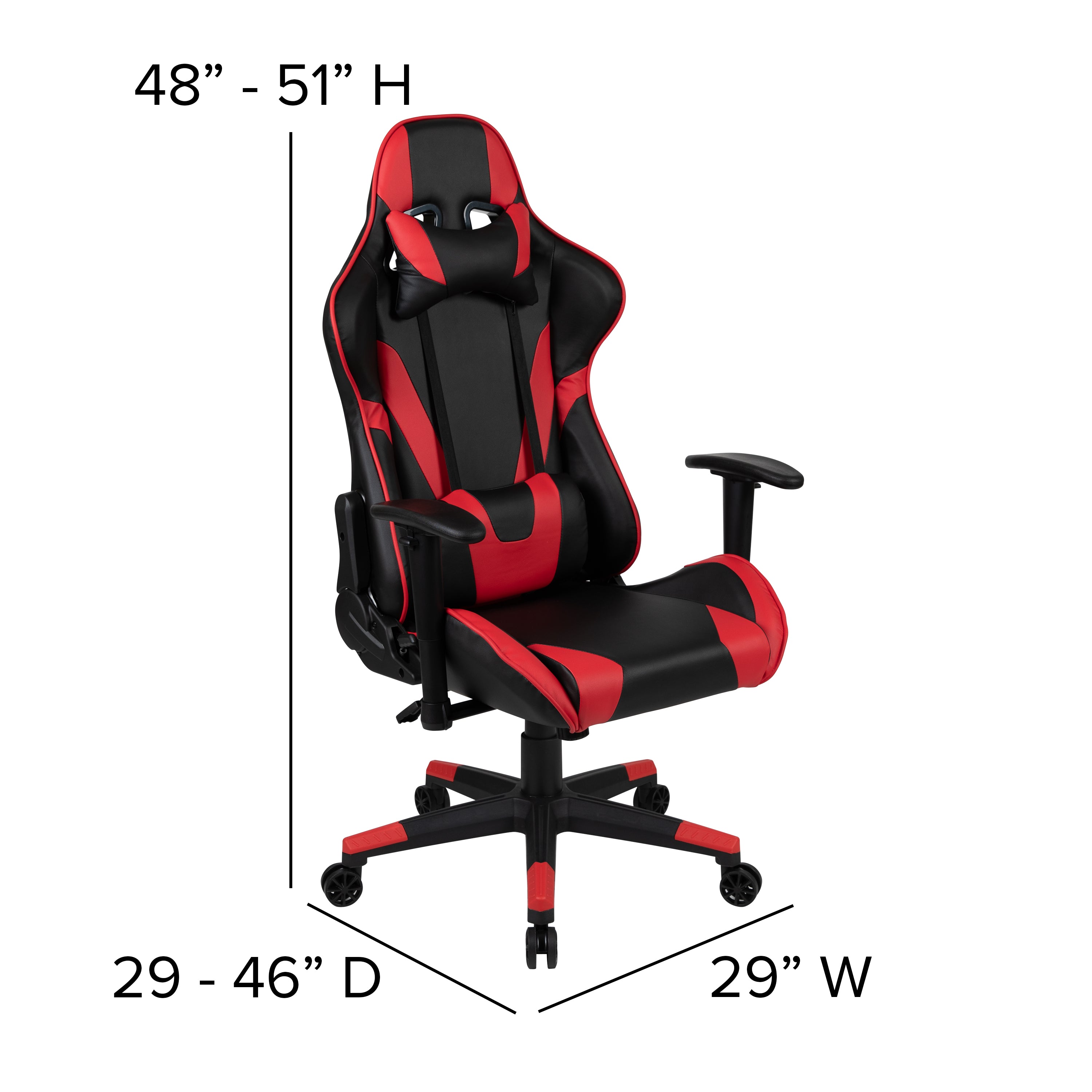 Gaming Desk and Reclining Gaming Chair Set with Cup Holder, Headphone Hook & Removable Mouse Pad Top - Wire Management