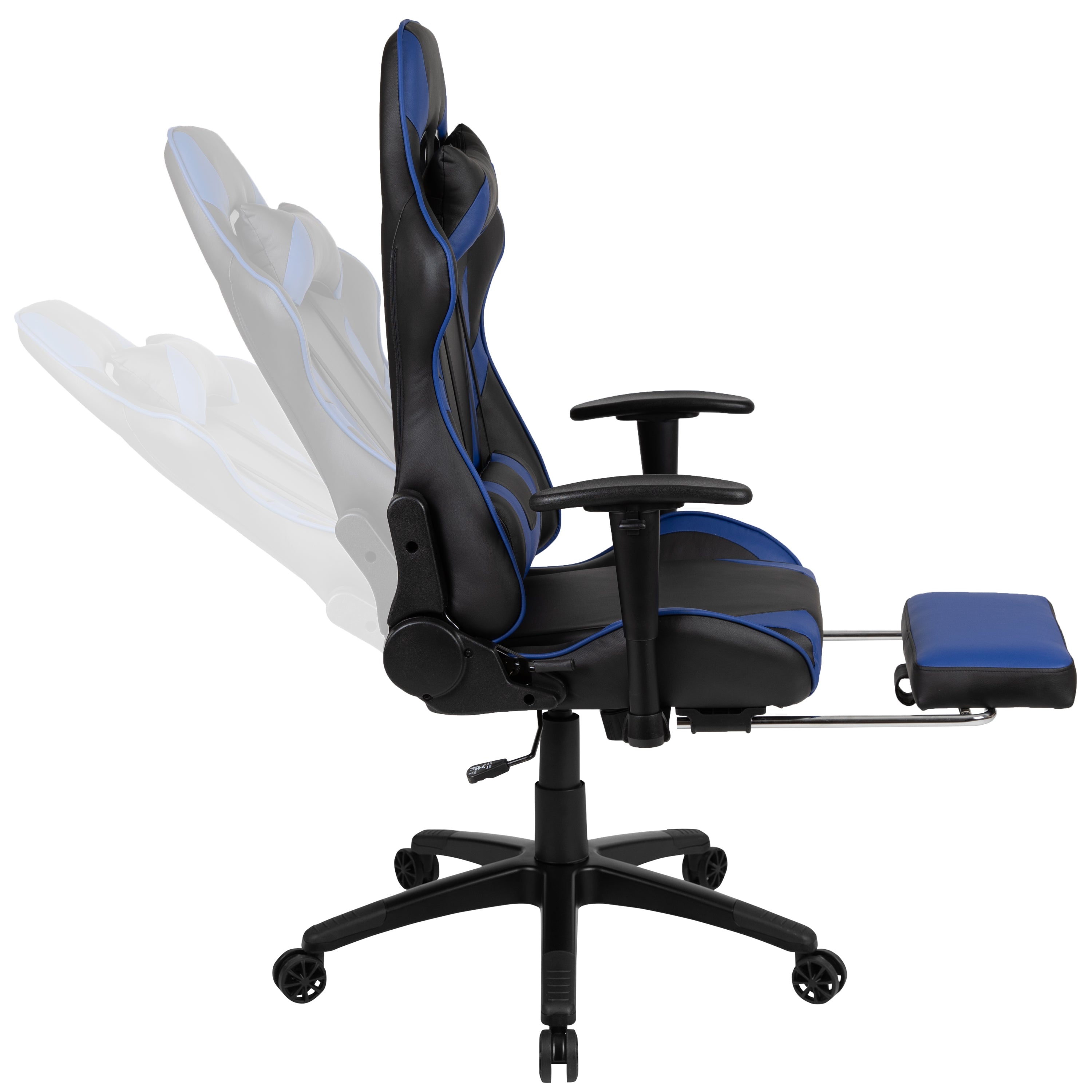 Gaming Desk and Footrest Reclining Gaming Chair Set with Cup Holder, Headphone Hook & 2 Wire Management Holes