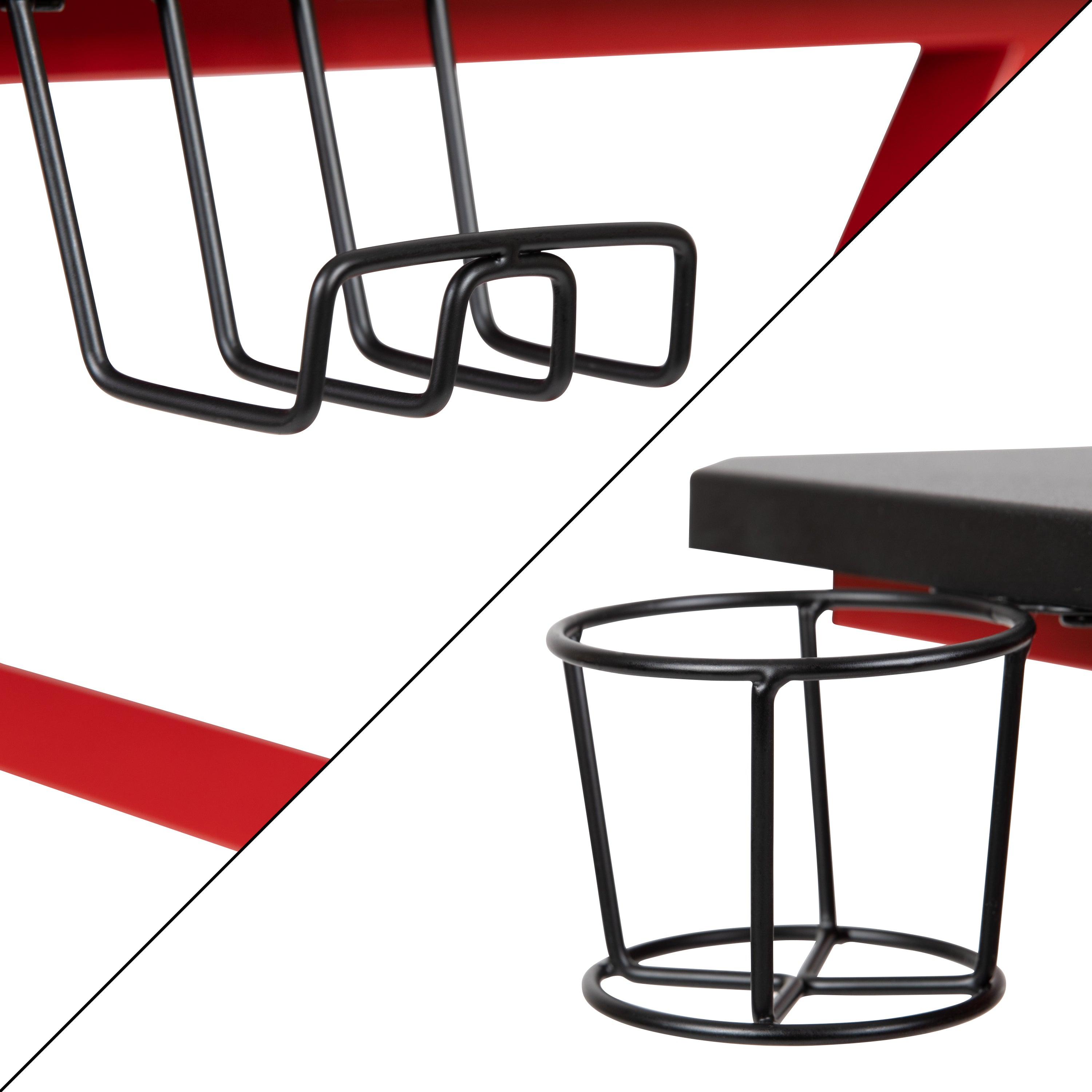 Gaming Desk with Cup Holder/Headphone Hook & Reclining Back/Arms Gaming Chair with Footrest