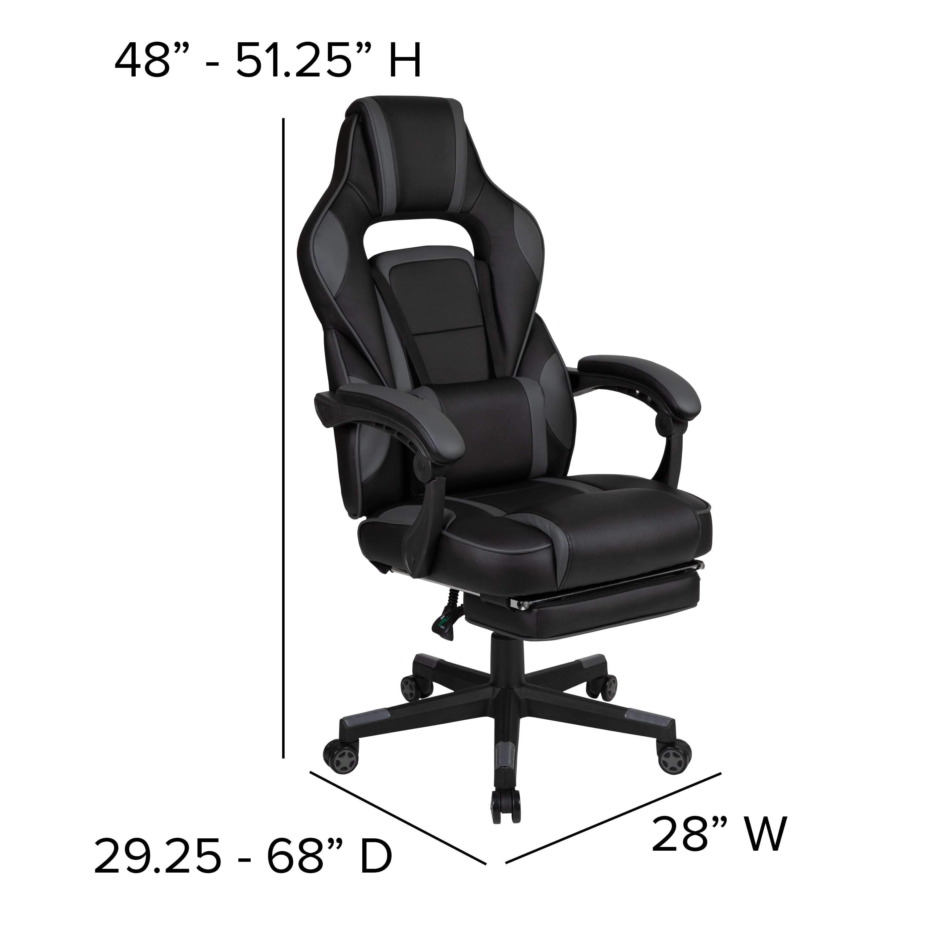 Gaming Desk with Cup Holder/Headphone Hook/Monitor Stand & Reclining Back/Arms Gaming Chair with Footrest-Gaming Bundle - Desk, Chair-Flash Furniture-Wall2Wall Furnishings