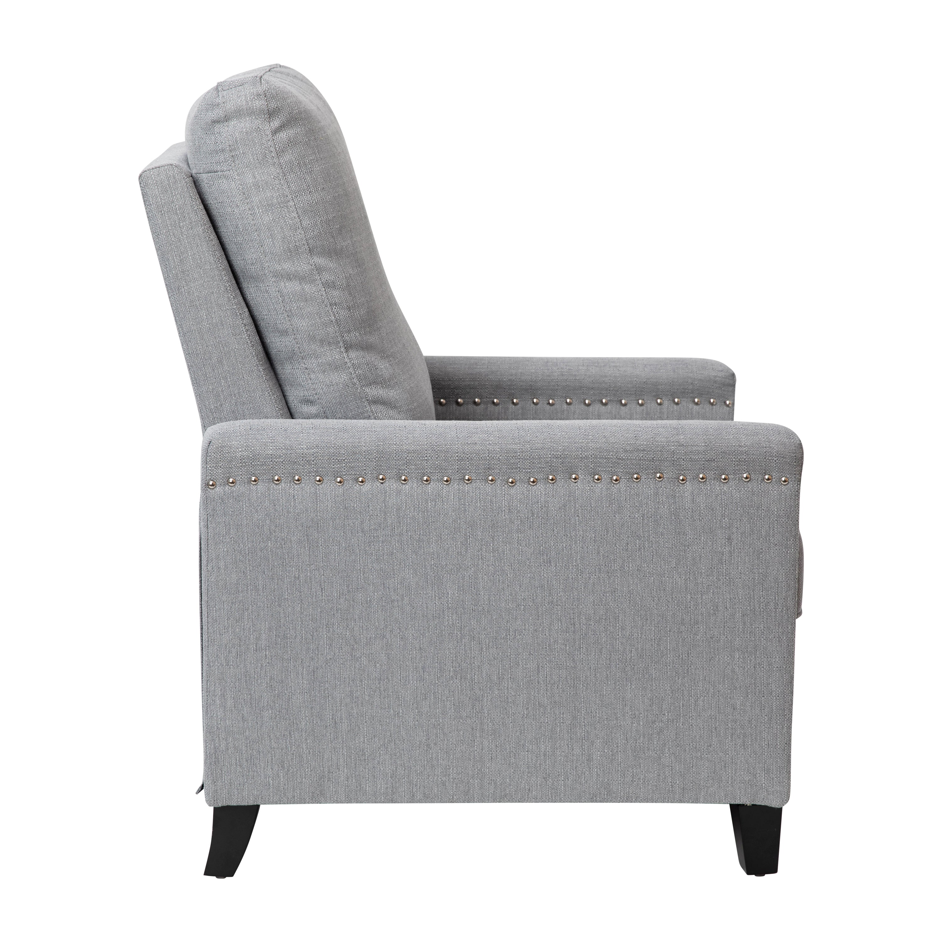 Carson Transitional Style Push Back Recliner Chair - Pillow Back Recliner - Polyester Fabric Upholstery - Accent Nail Trim-Push Back Recliners-Flash Furniture-Wall2Wall Furnishings