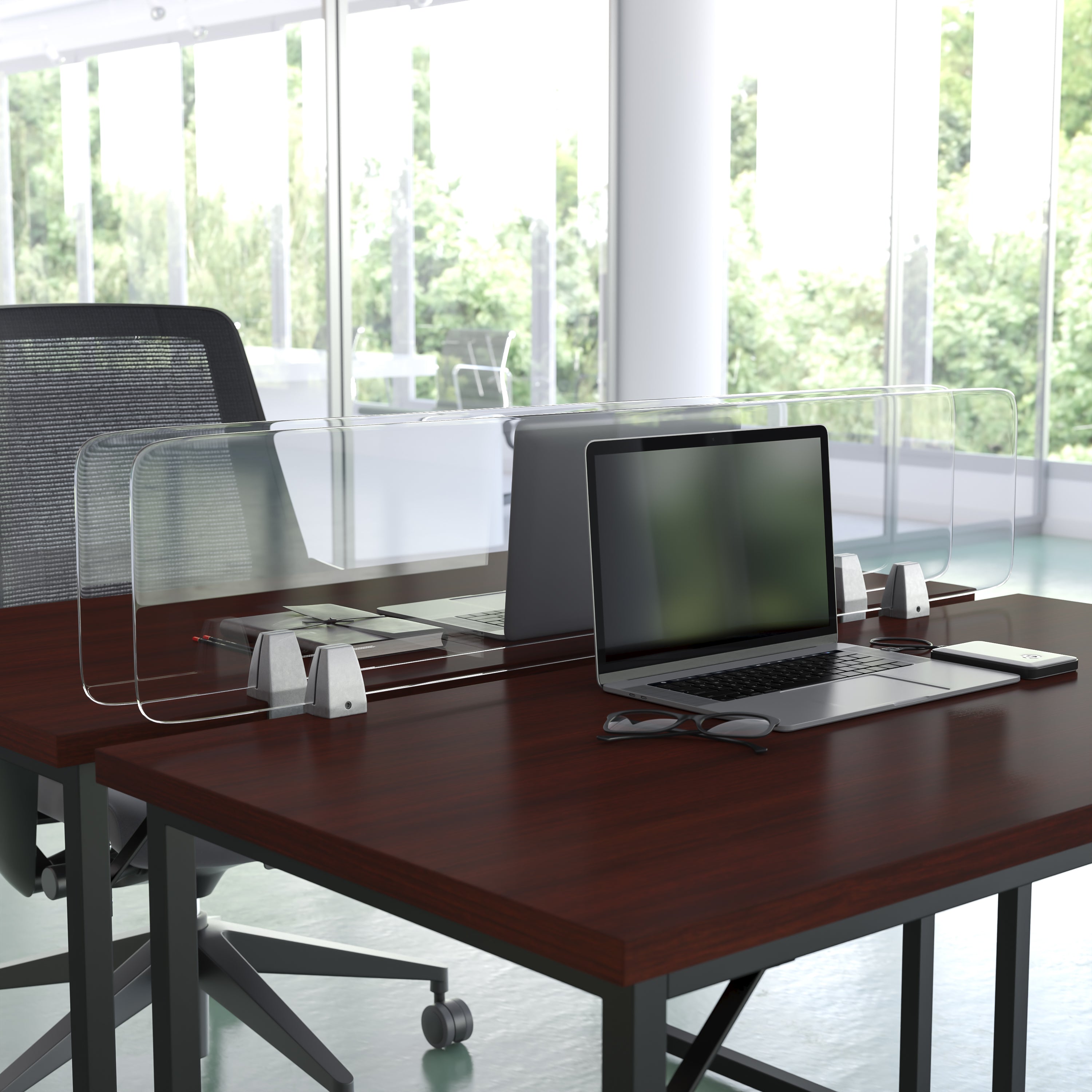 Clear Acrylic Desk Partition (Hardware Included)-Acrylic Desk Partitions-Flash Furniture-Wall2Wall Furnishings