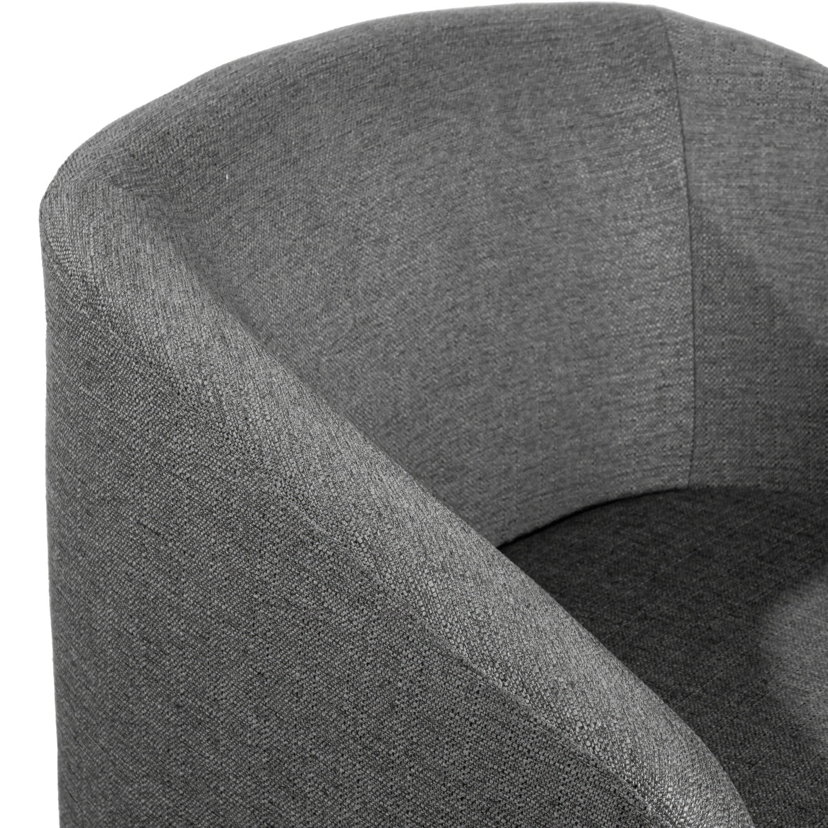 Landon Club Style Commercial Barrel Accent Armchair with 360 Degree Swivel Metal Base and Sloped Armrests