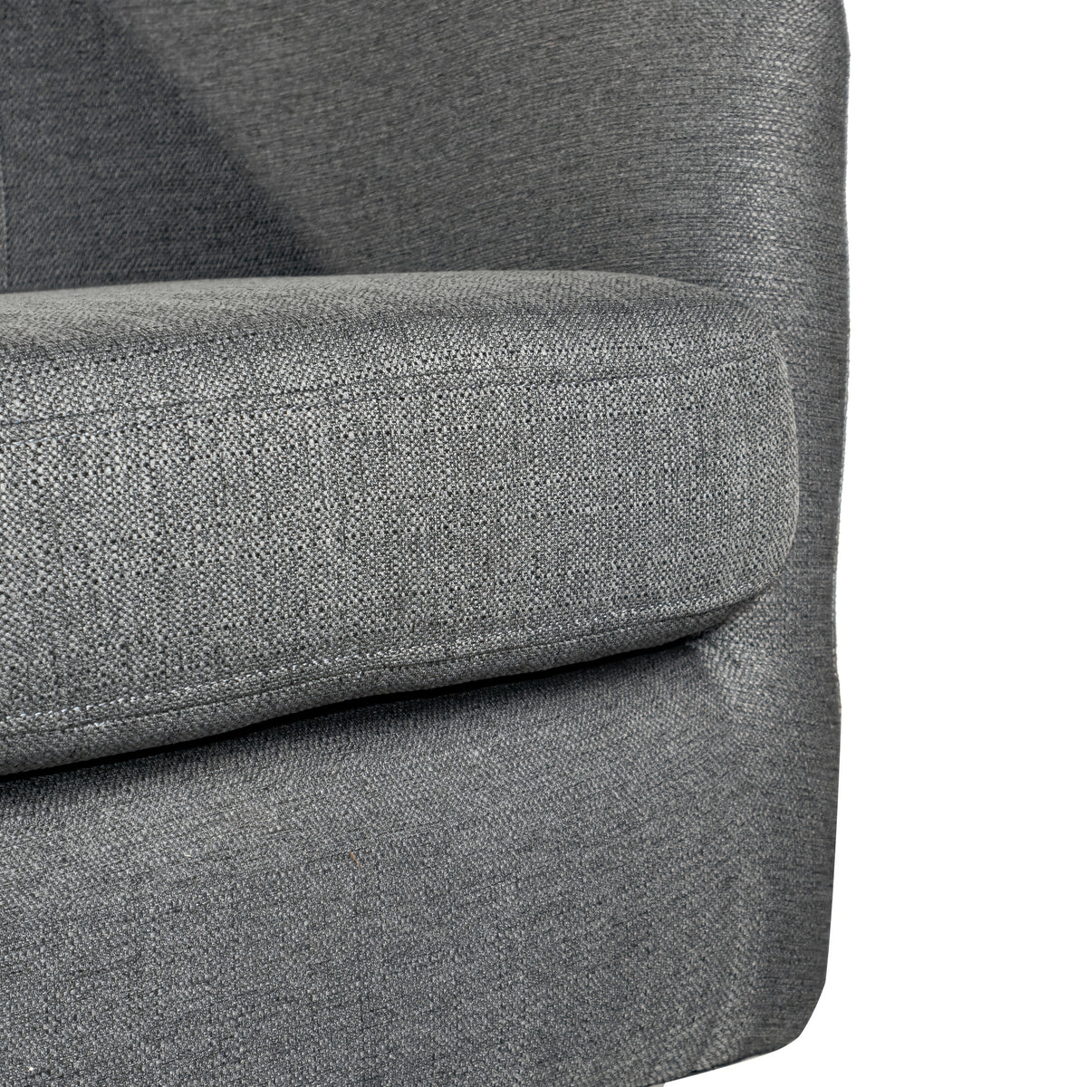 Landon Club Style Commercial Barrel Accent Armchair with 360 Degree Swivel Metal Base and Sloped Armrests