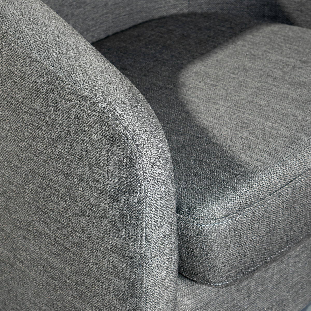 Landon Club Style Commercial Barrel Accent Armchair with 360 Degree Swivel Metal Base and Sloped Armrests