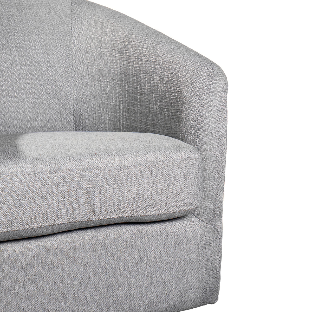 Landon Club Style Commercial Barrel Accent Armchair with 360 Degree Swivel Metal Base and Sloped Armrests