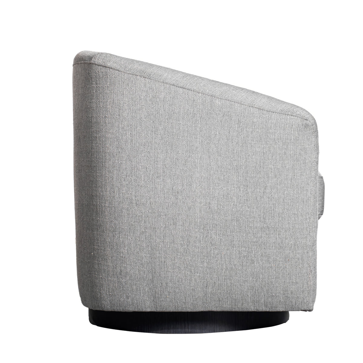 Landon Club Style Commercial Barrel Accent Armchair with 360 Degree Swivel Metal Base and Sloped Armrests