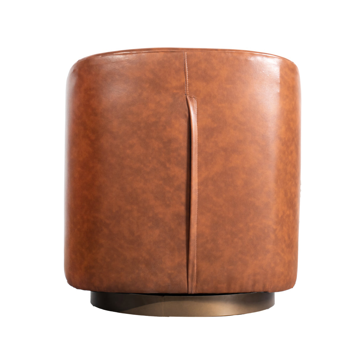 Dean Club Style Commercial Barrel Accent Armchair with 360 Degree Swivel Metal Base and Sloped Armrests