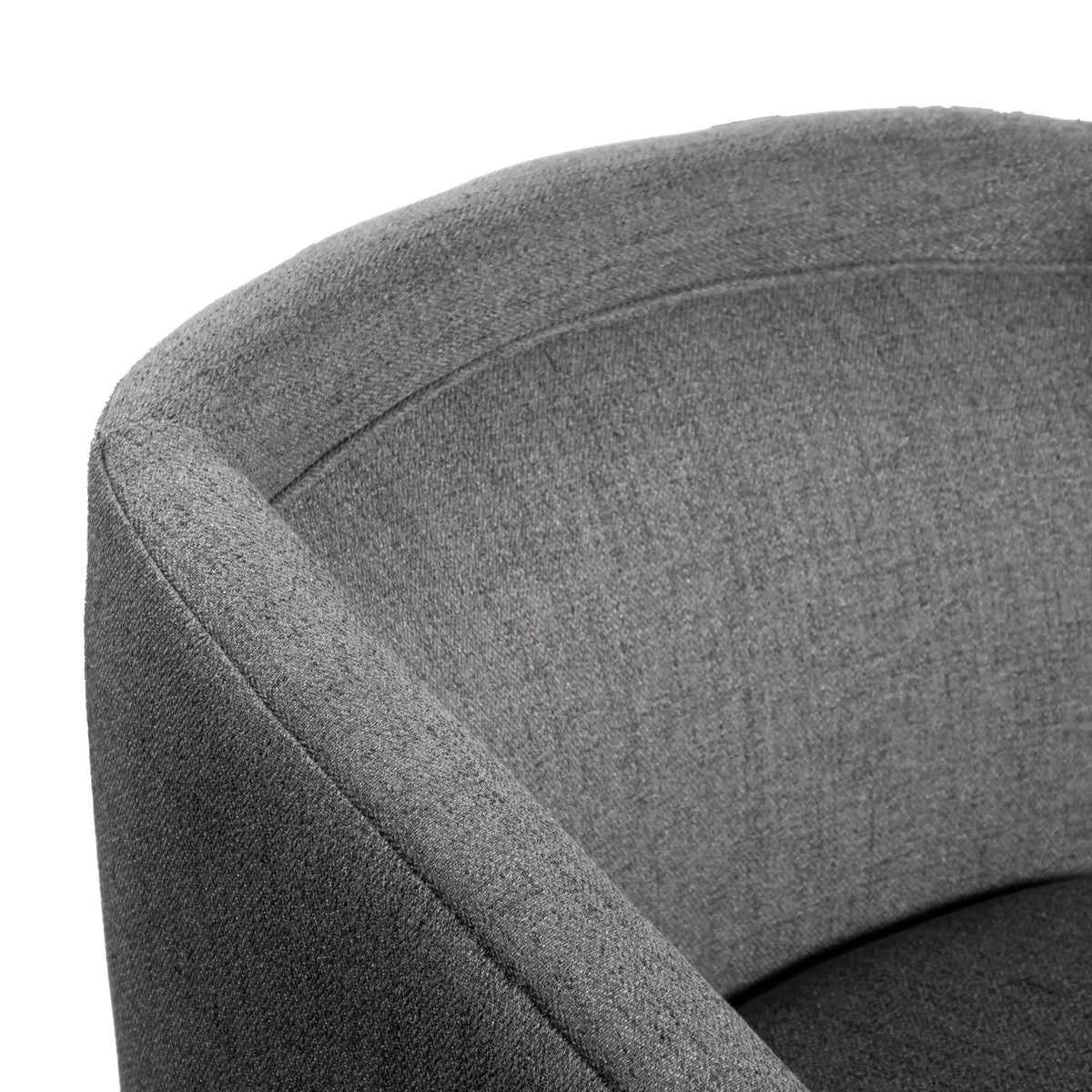 Dean Club Style Commercial Barrel Accent Armchair with 360 Degree Swivel Metal Base and Sloped Armrests