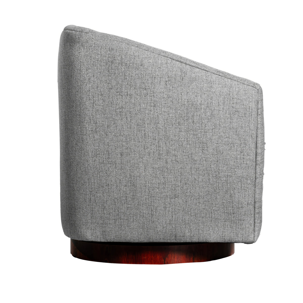 Dean Club Style Commercial Barrel Accent Armchair with 360 Degree Swivel Metal Base and Sloped Armrests