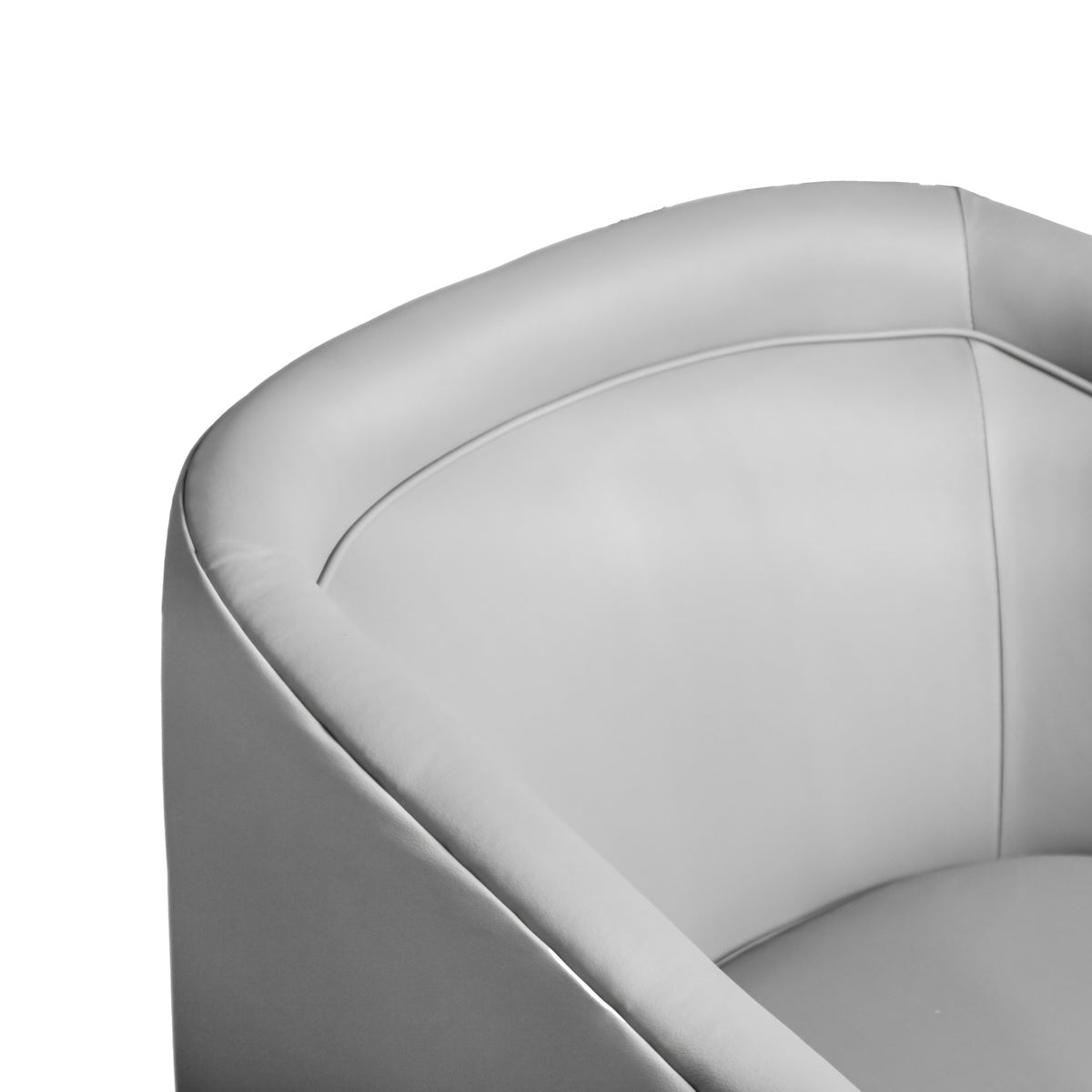 Dean Club Style Commercial Barrel Accent Armchair with 360 Degree Swivel Metal Base and Sloped Armrests
