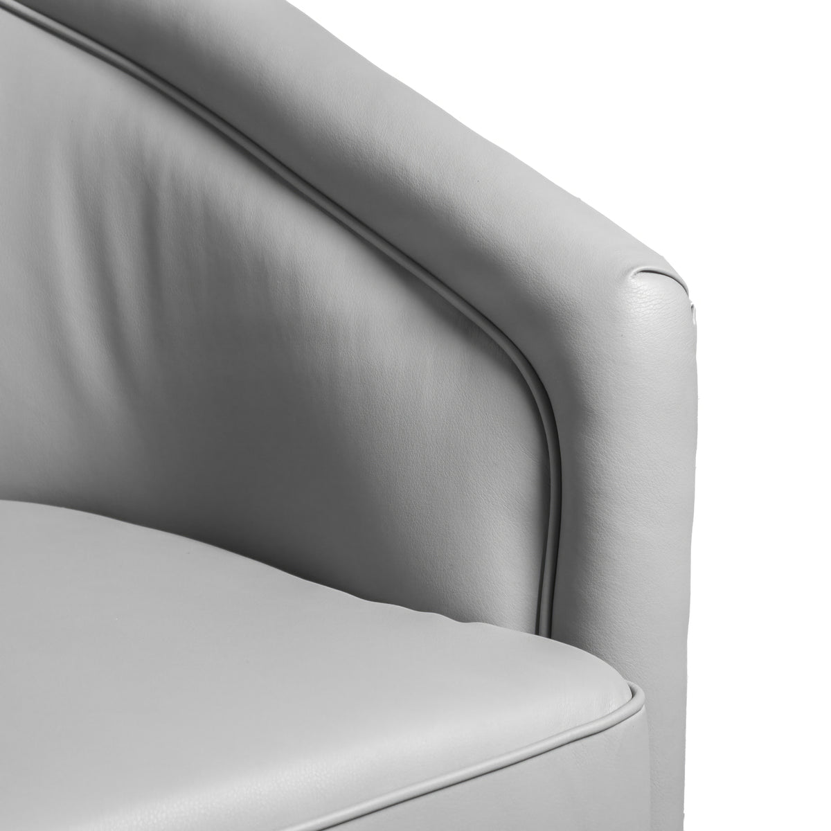 Dean Club Style Commercial Barrel Accent Armchair with 360 Degree Swivel Metal Base and Sloped Armrests