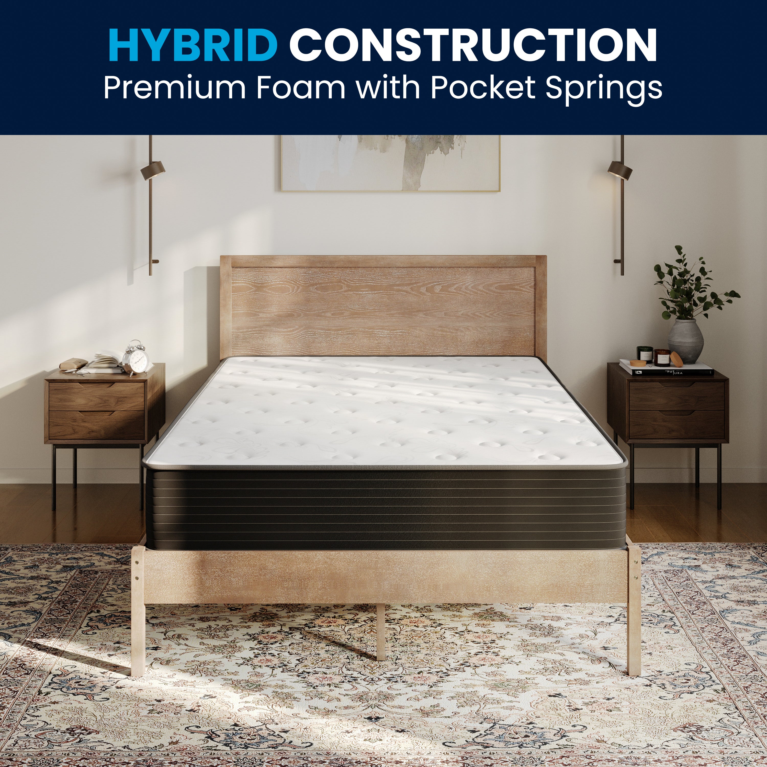 Dream Cooling Gel 10 Inch CertiPUR-US Certified Foam and Pocket Spring Hybrid Mattress, Mattress in a Box