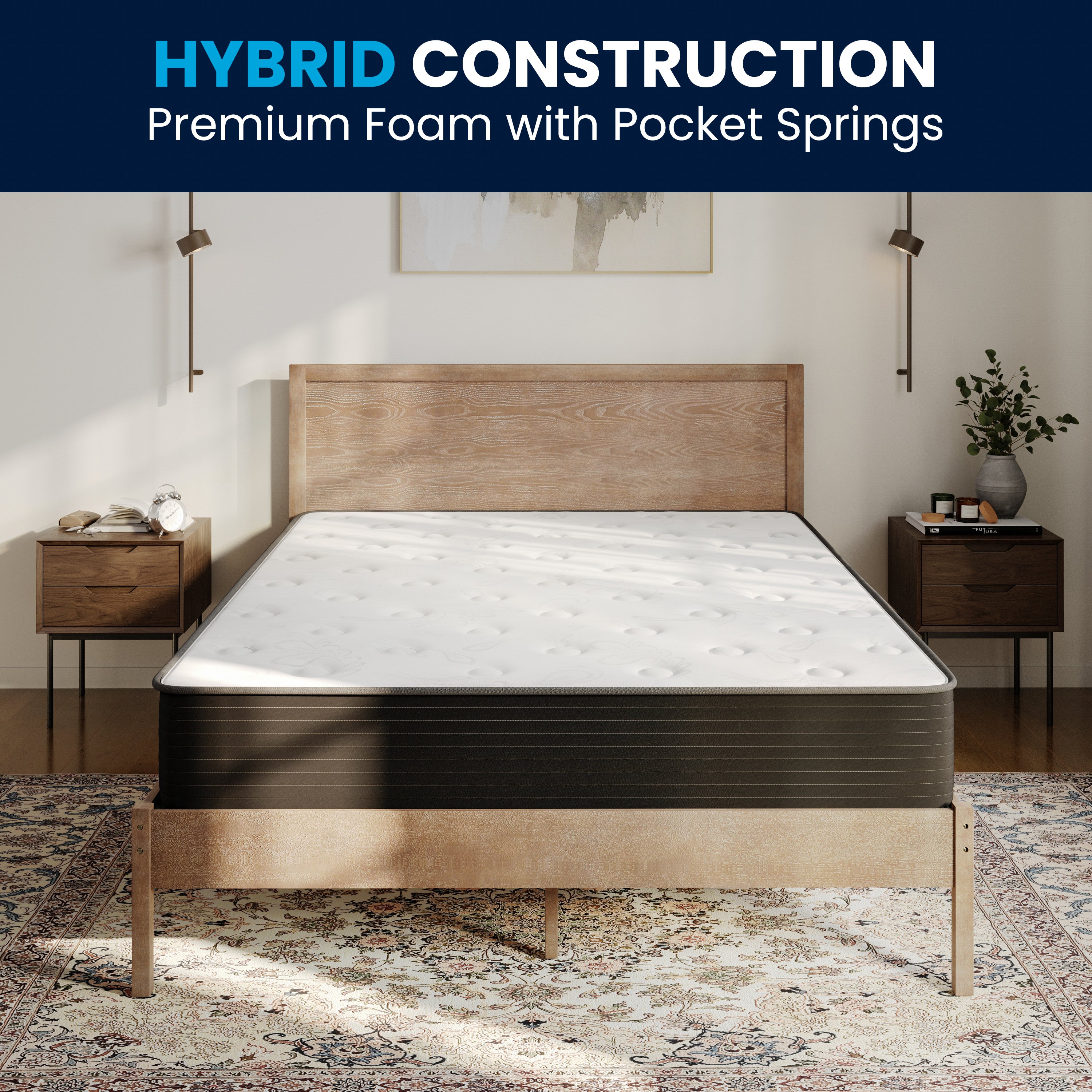 Dream Cooling Gel 10 Inch CertiPUR-US Certified Foam and Pocket Spring Hybrid Mattress, Mattress in a Box