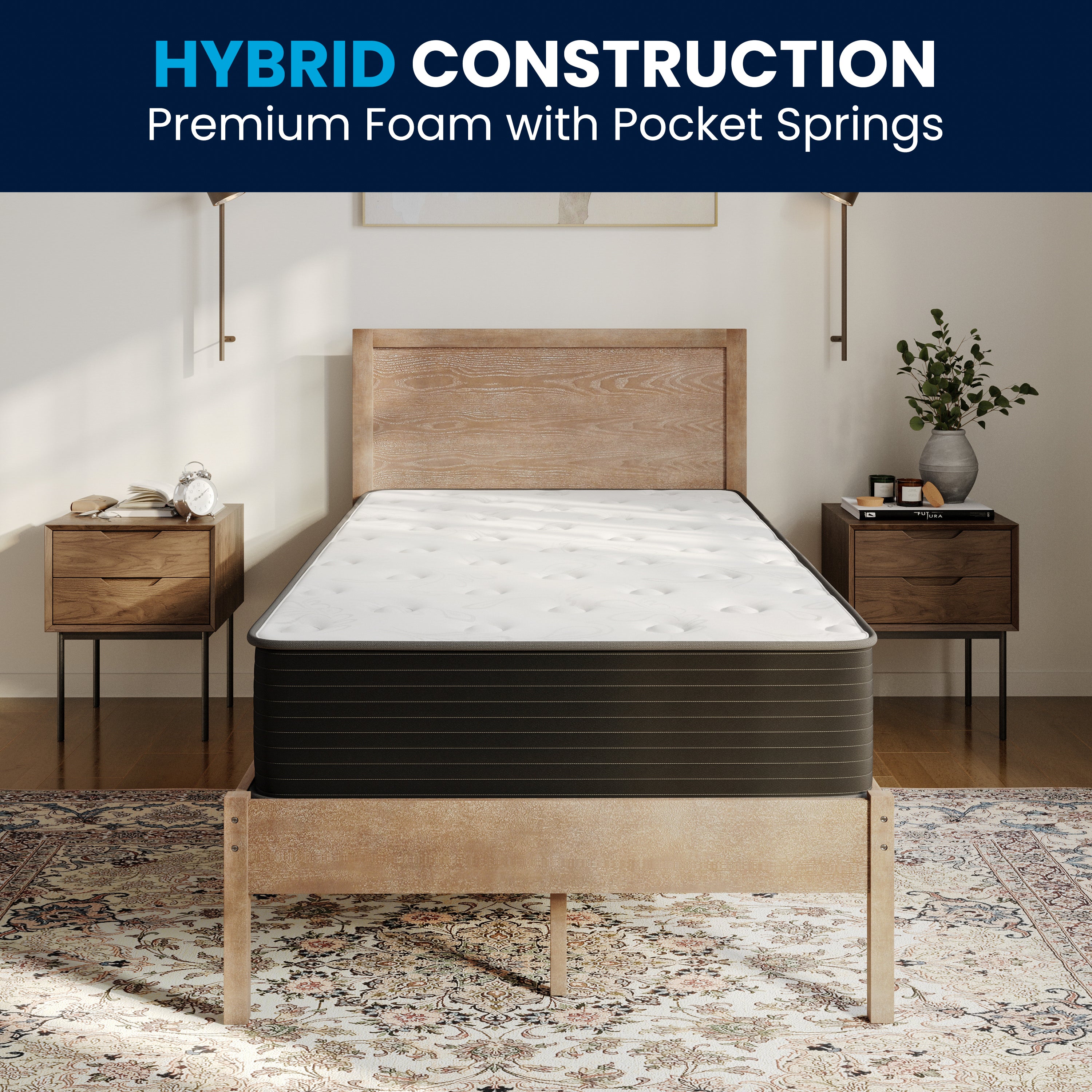 Dream Cooling Gel 10 Inch CertiPUR-US Certified Foam and Pocket Spring Hybrid Mattress, Mattress in a Box