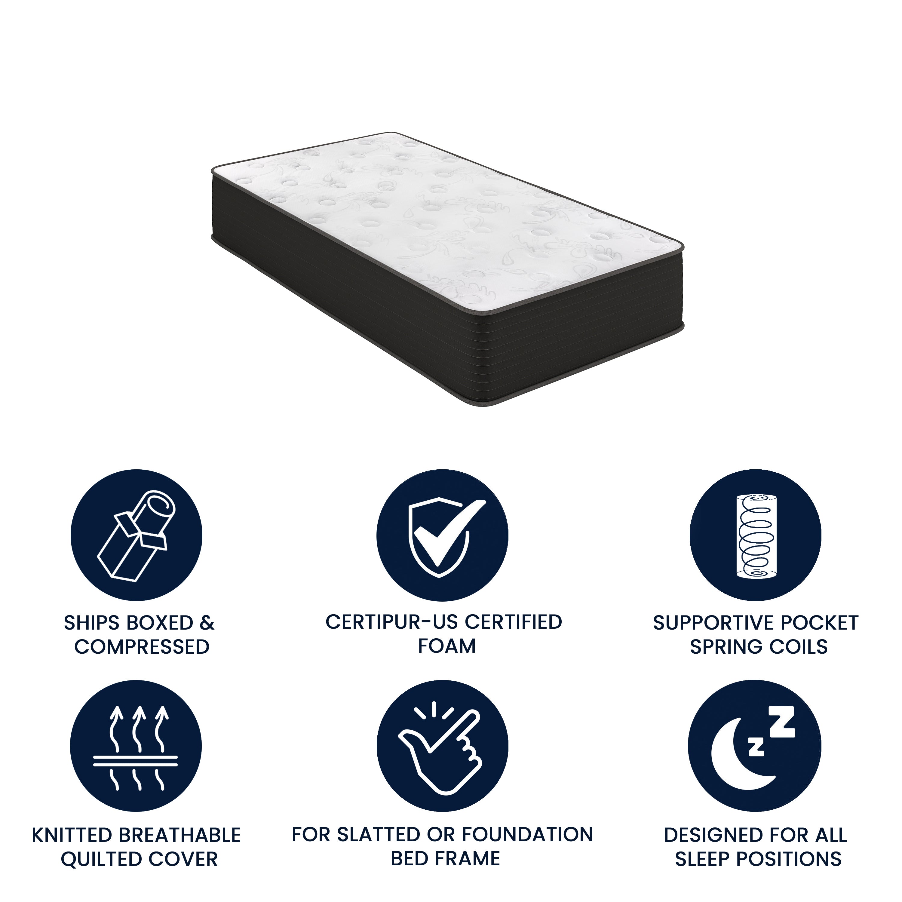 Dream Cooling Gel 12 Inch CertiPUR-US Certified Foam and Pocket Spring Hybrid Mattress, Mattress in a Box
