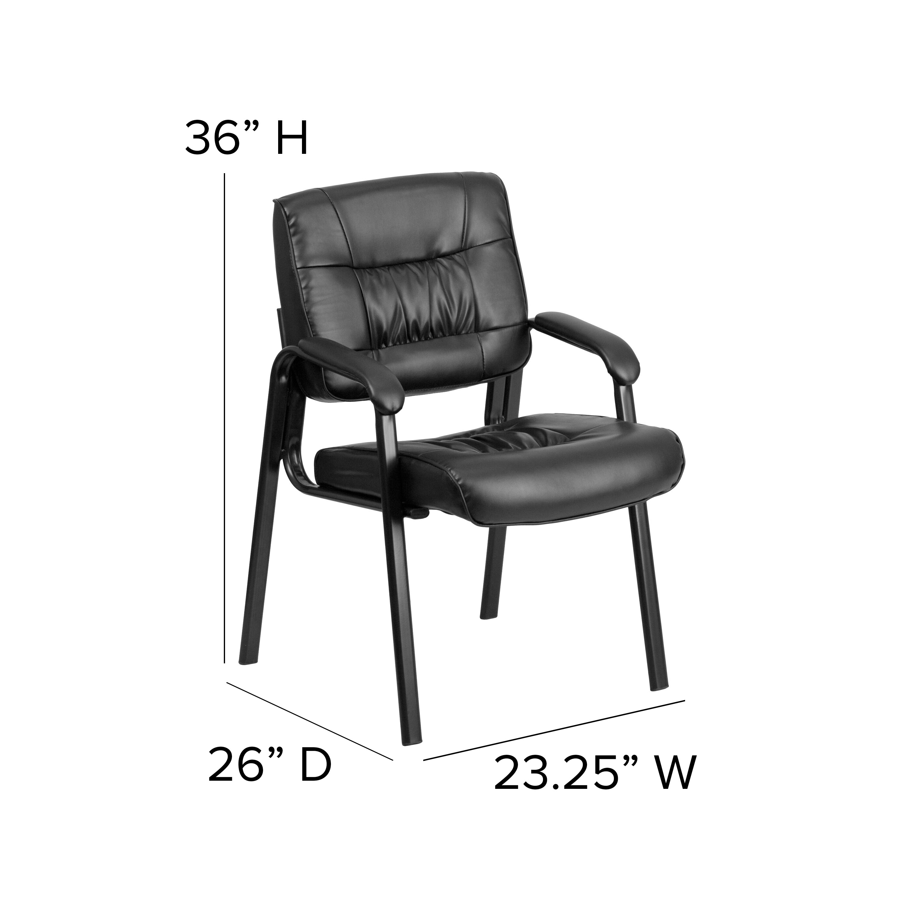 LeatherSoft Executive Side Reception Chair with Powder Coated Frame
