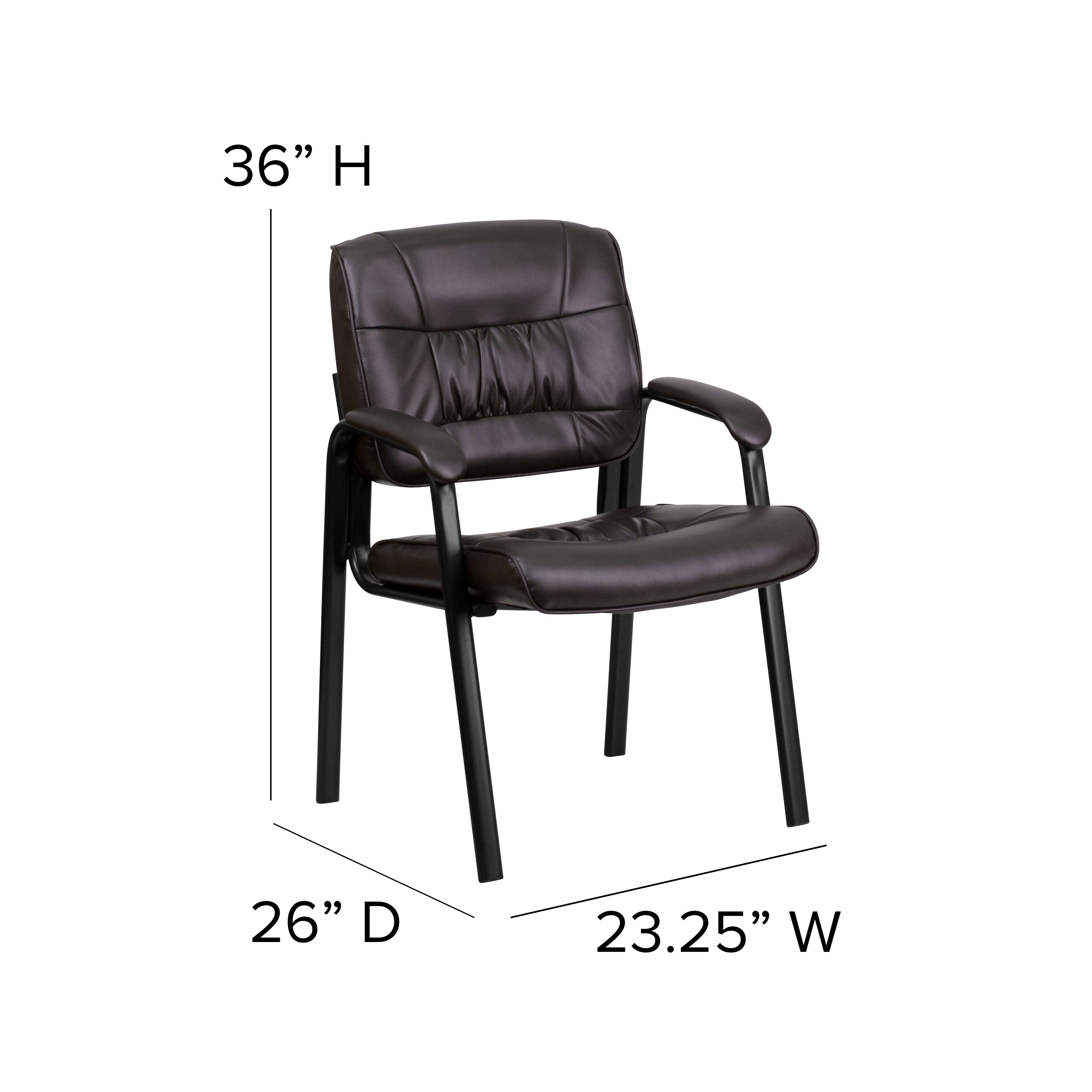 LeatherSoft Executive Side Reception Chair with Powder Coated Frame
