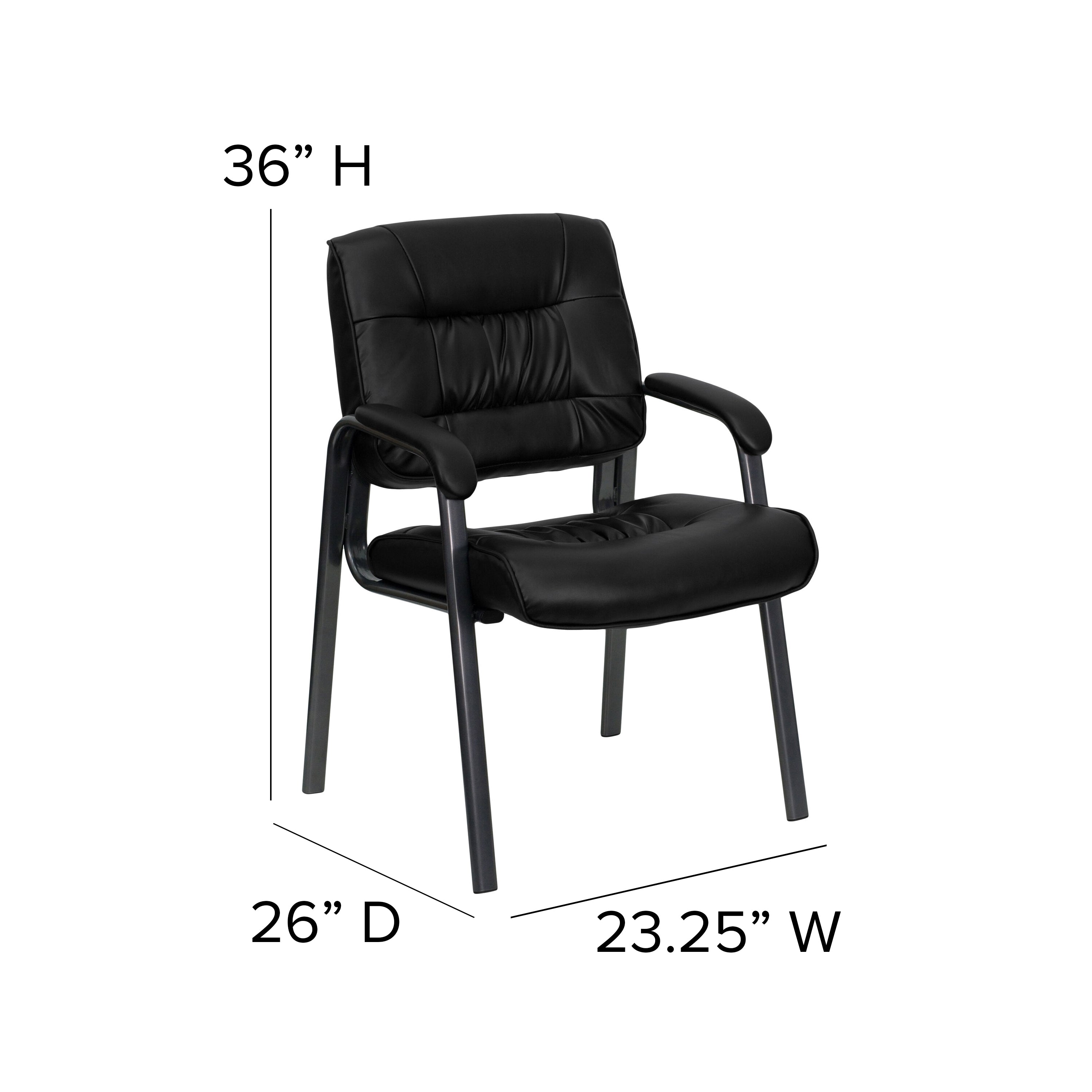 LeatherSoft Executive Side Reception Chair with Powder Coated Frame