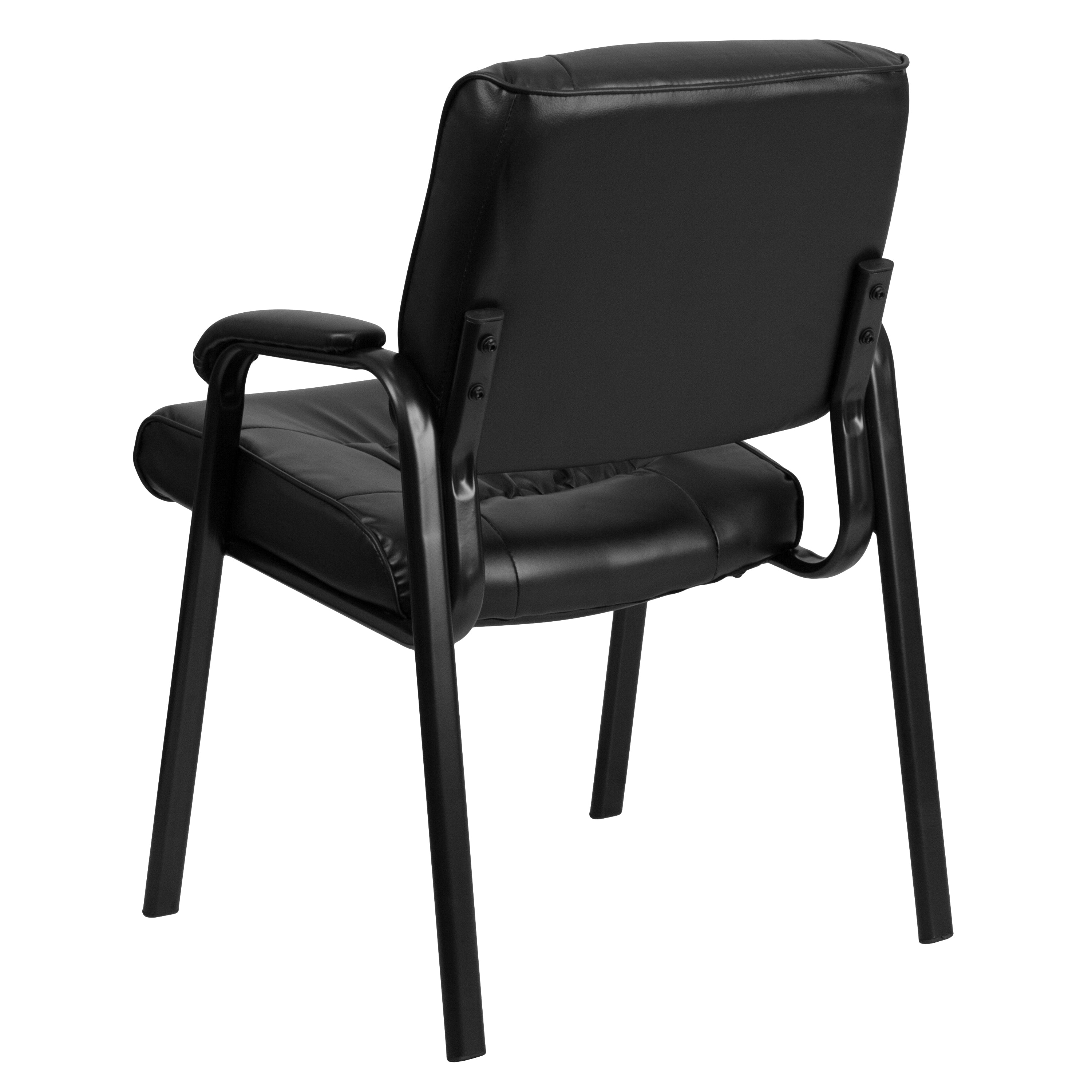LeatherSoft Executive Side Reception Chair with Powder Coated Frame