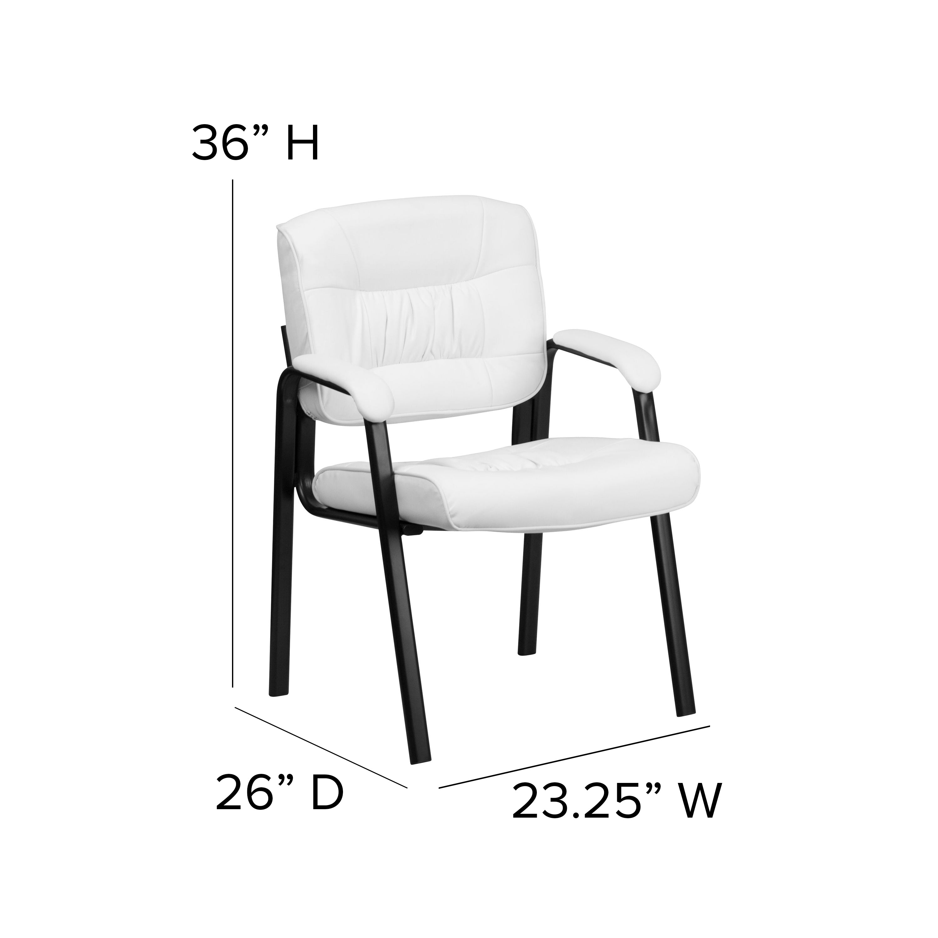 LeatherSoft Executive Side Reception Chair with Powder Coated Frame