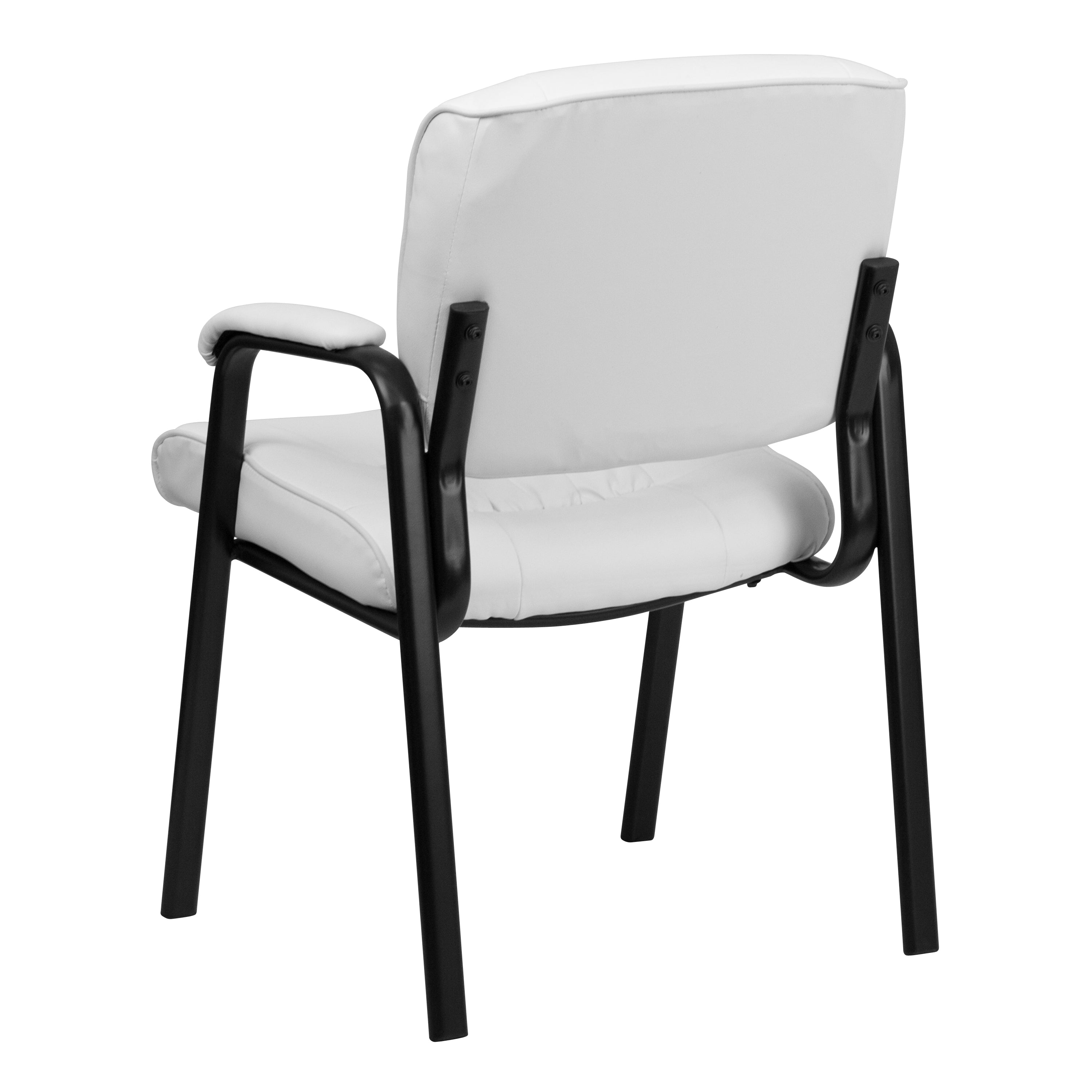 LeatherSoft Executive Side Reception Chair with Powder Coated Frame