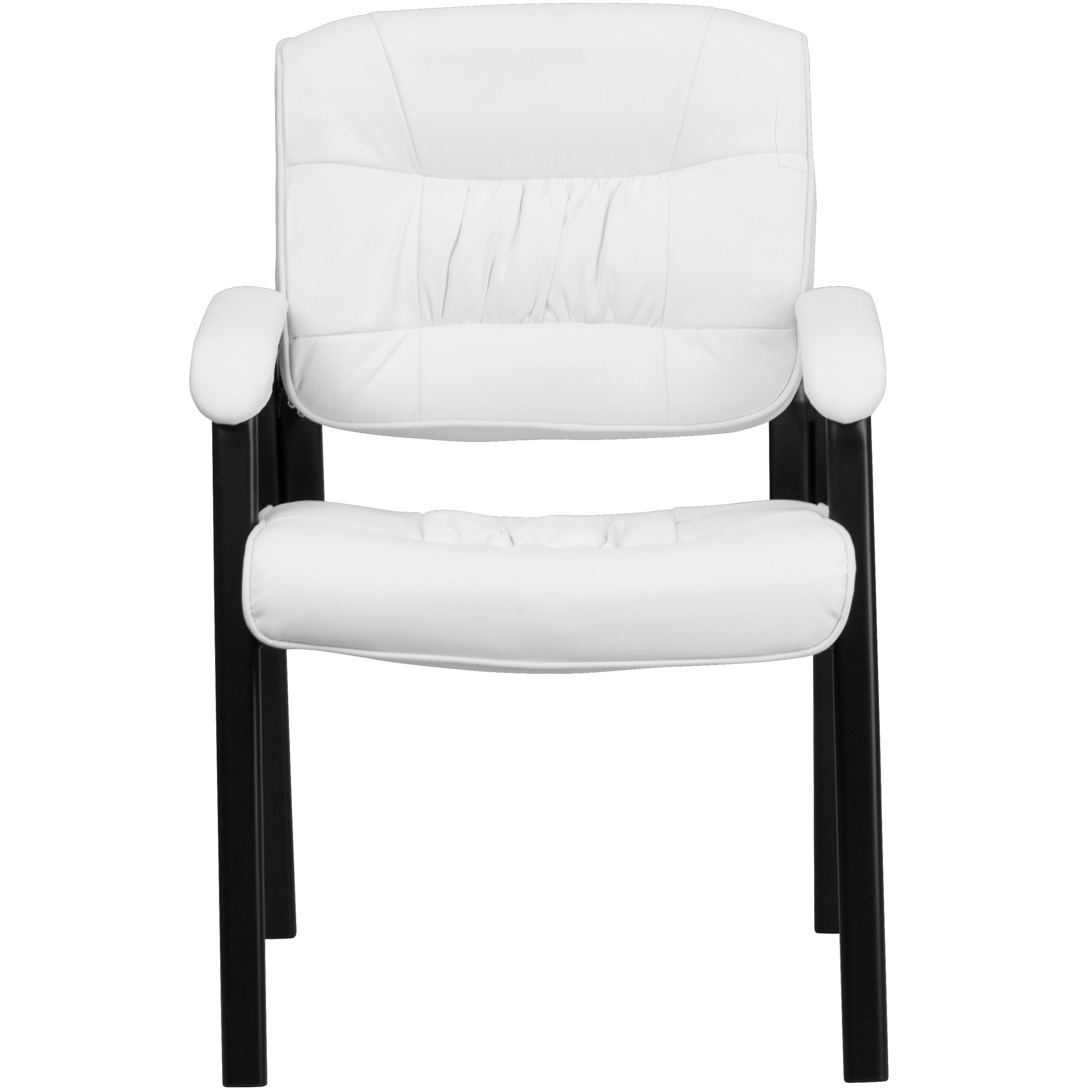 LeatherSoft Executive Side Reception Chair with Powder Coated Frame
