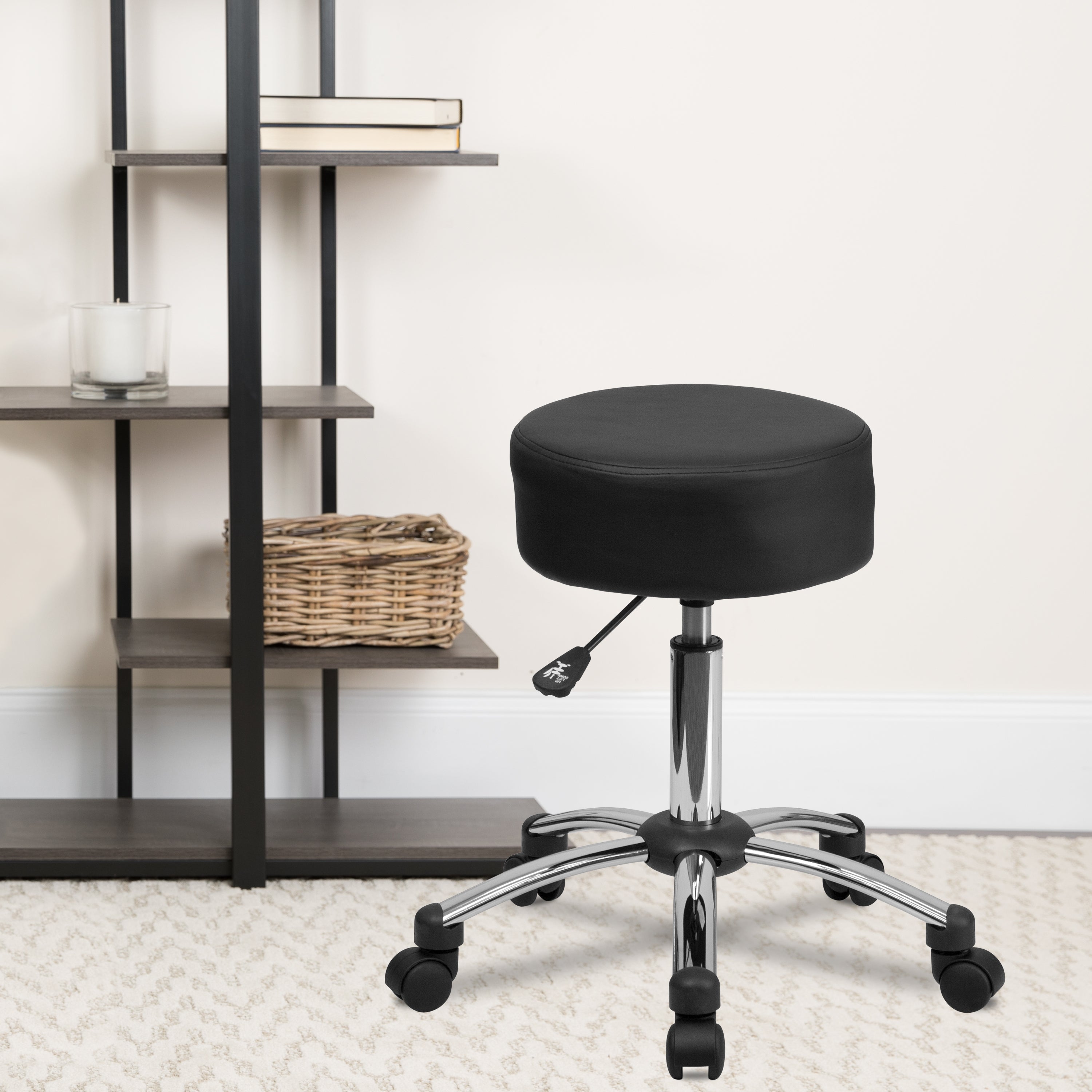 Medical Ergonomic Stool with Chrome Base-Office Chair-Flash Furniture-Wall2Wall Furnishings