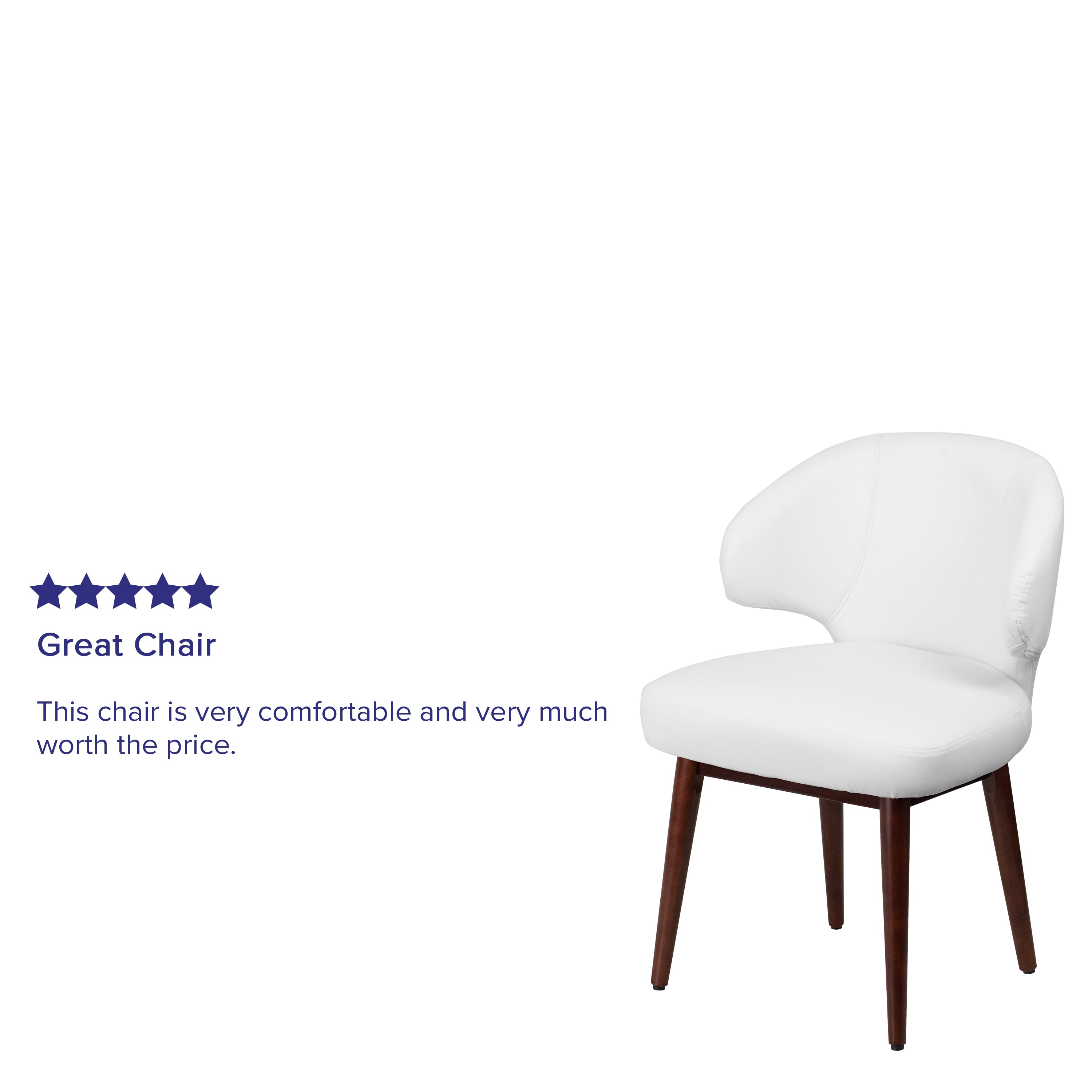 Comfort Back Series Side Reception Chair with Walnut Legs