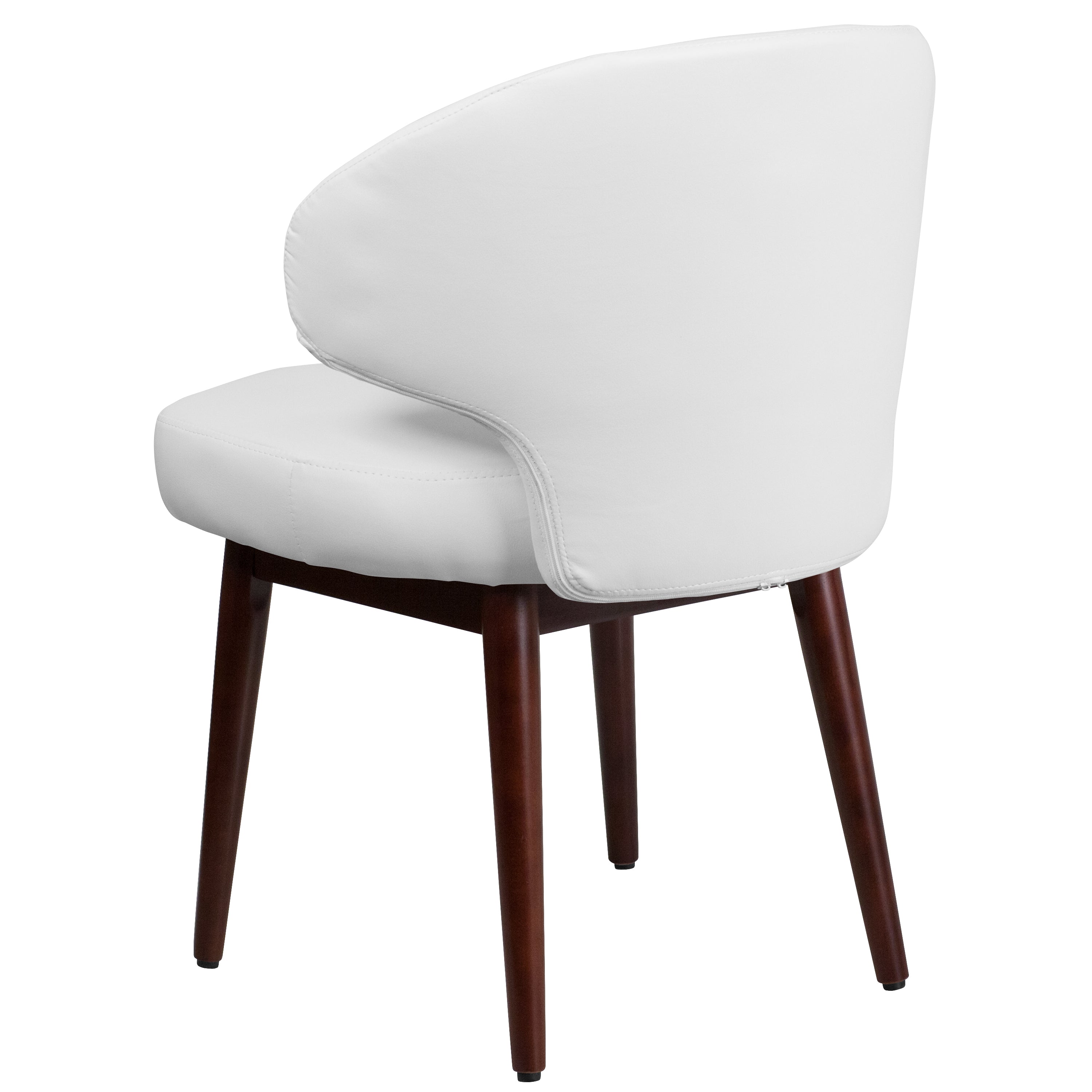 Comfort Back Series Side Reception Chair with Walnut Legs