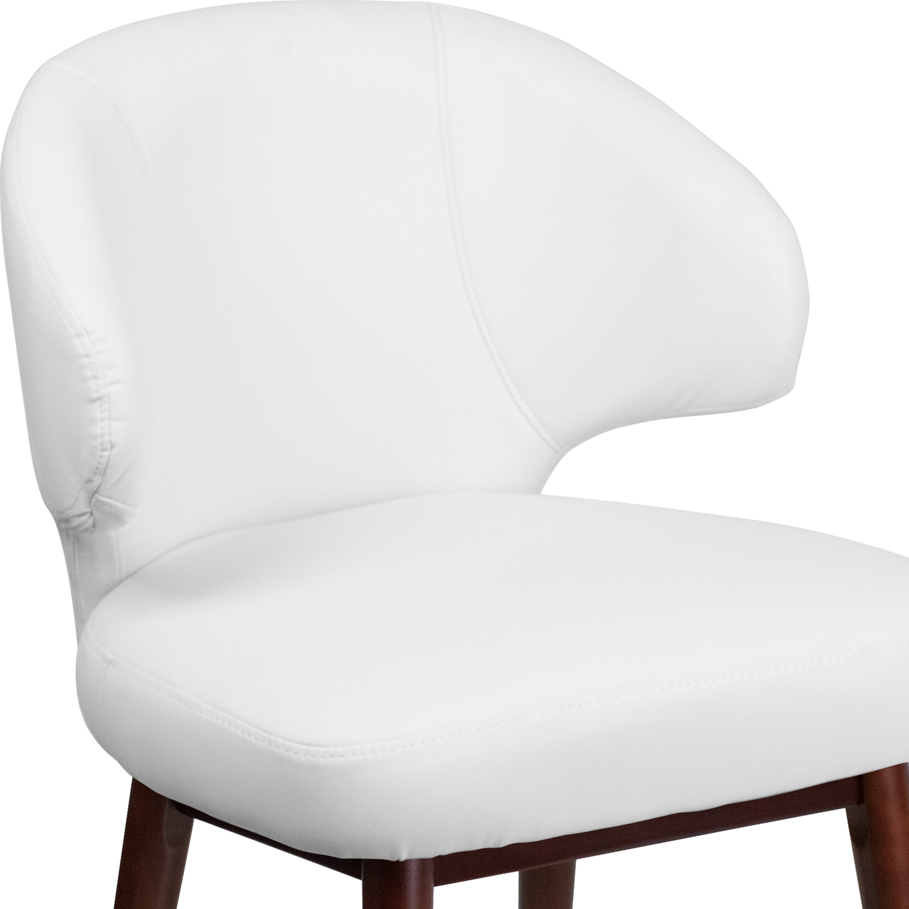 Comfort Back Series Side Reception Chair with Walnut Legs