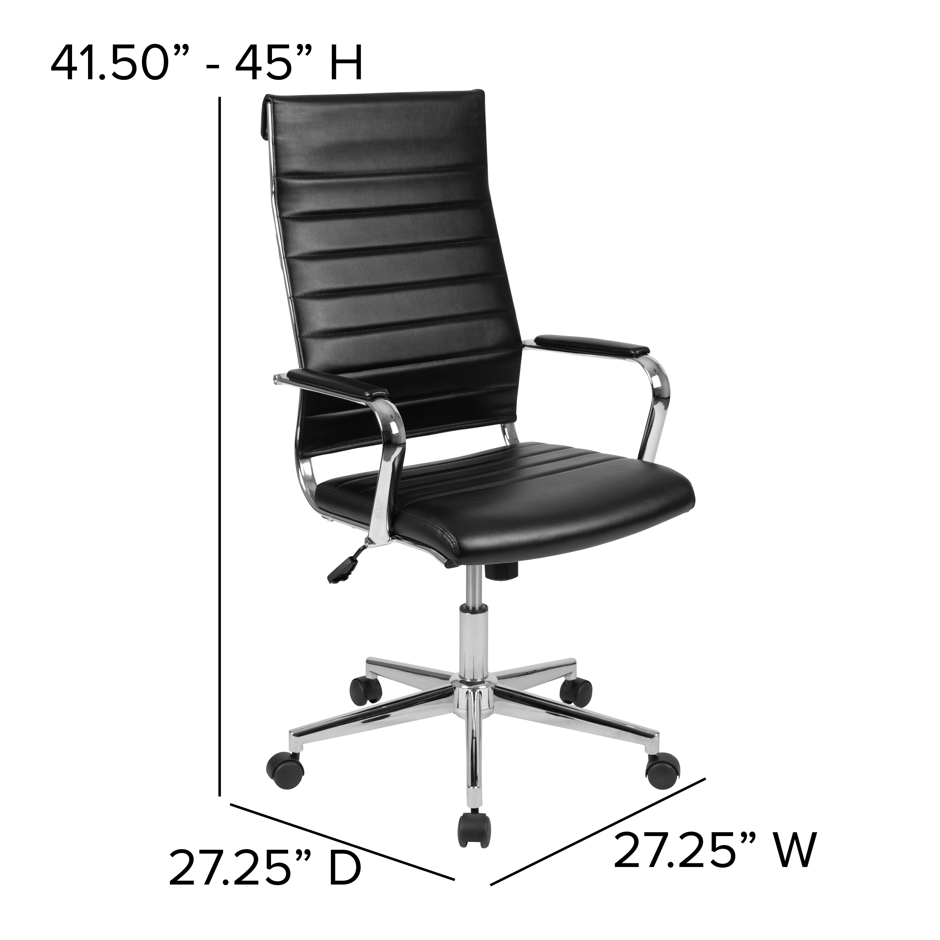 High Back LeatherSoft Contemporary Ribbed Executive Swivel Office Chair-Executive Office Chair-Flash Furniture-Wall2Wall Furnishings