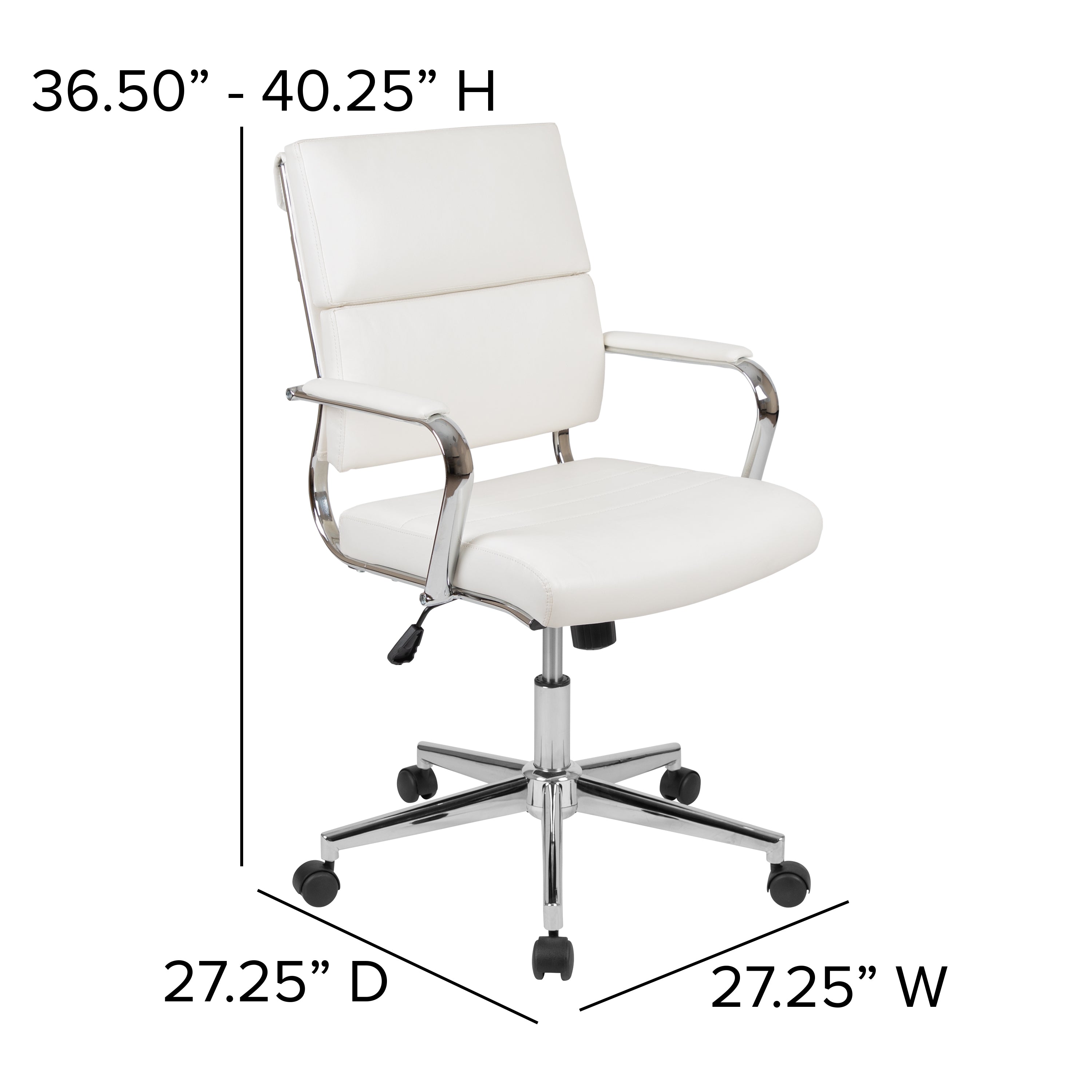 Mid-Back LeatherSoft Contemporary Panel Executive Swivel Office Chair