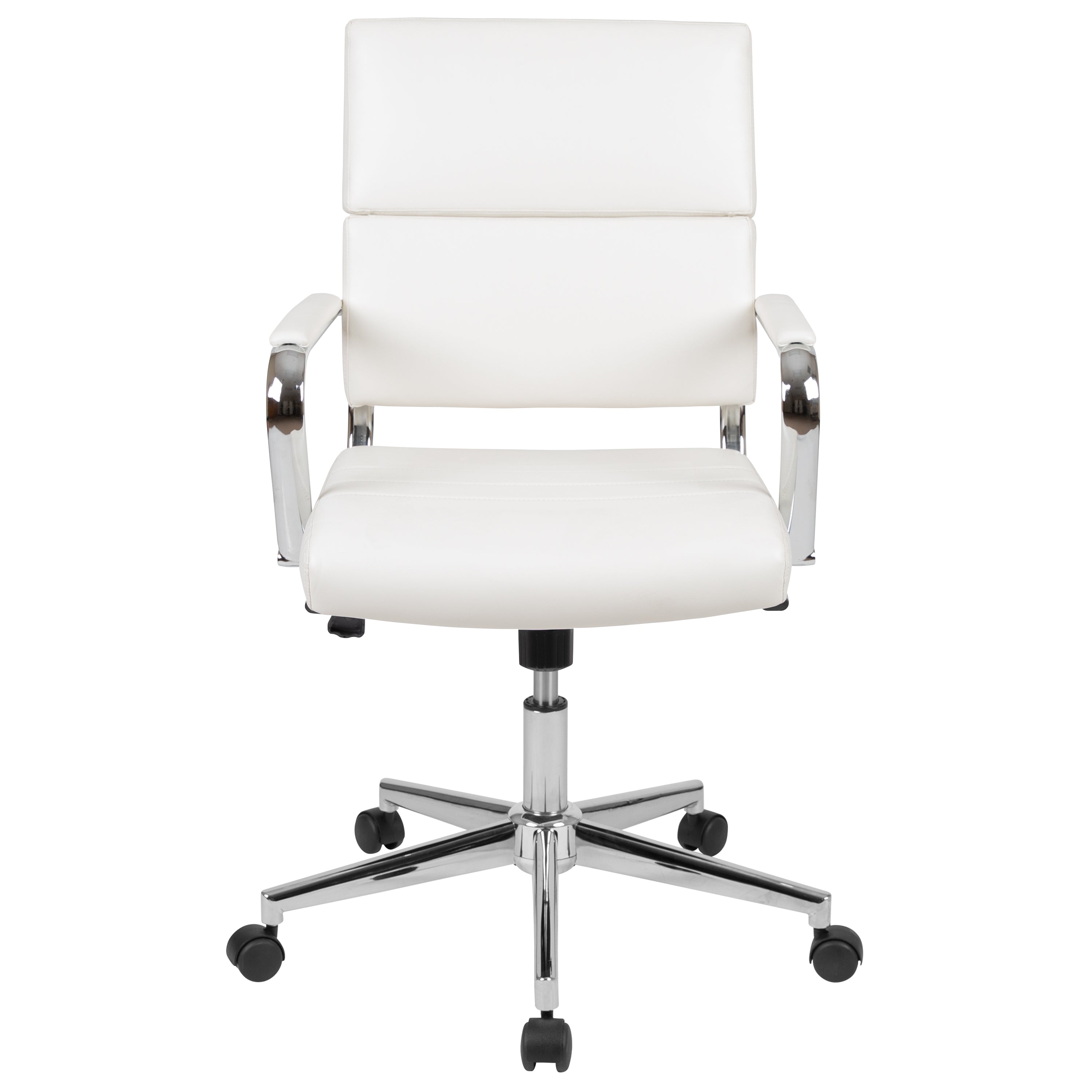 Mid-Back LeatherSoft Contemporary Panel Executive Swivel Office Chair